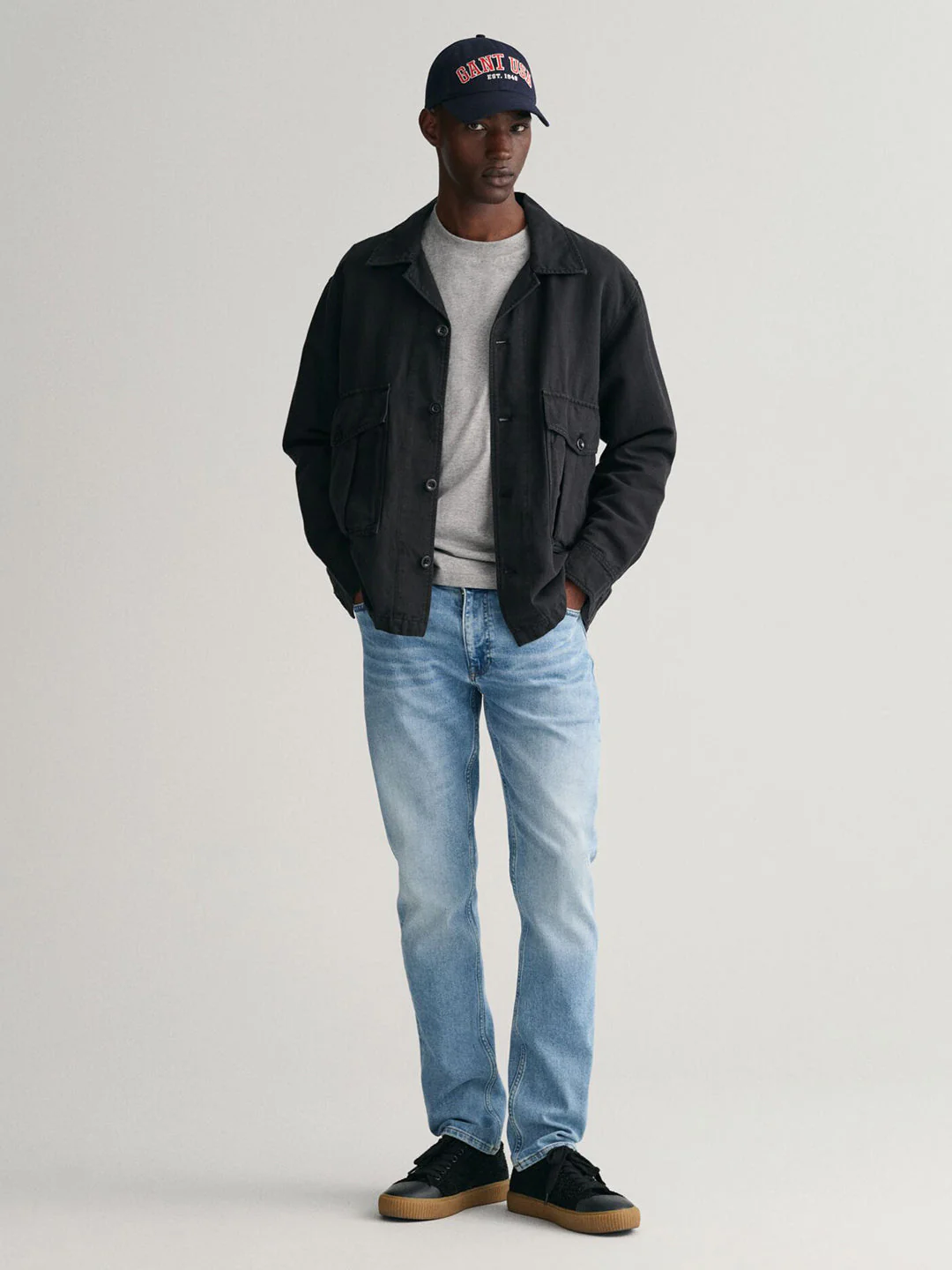 Gant Men Blue Washed Slim Fit Mid-Rise Jeans - Image 5