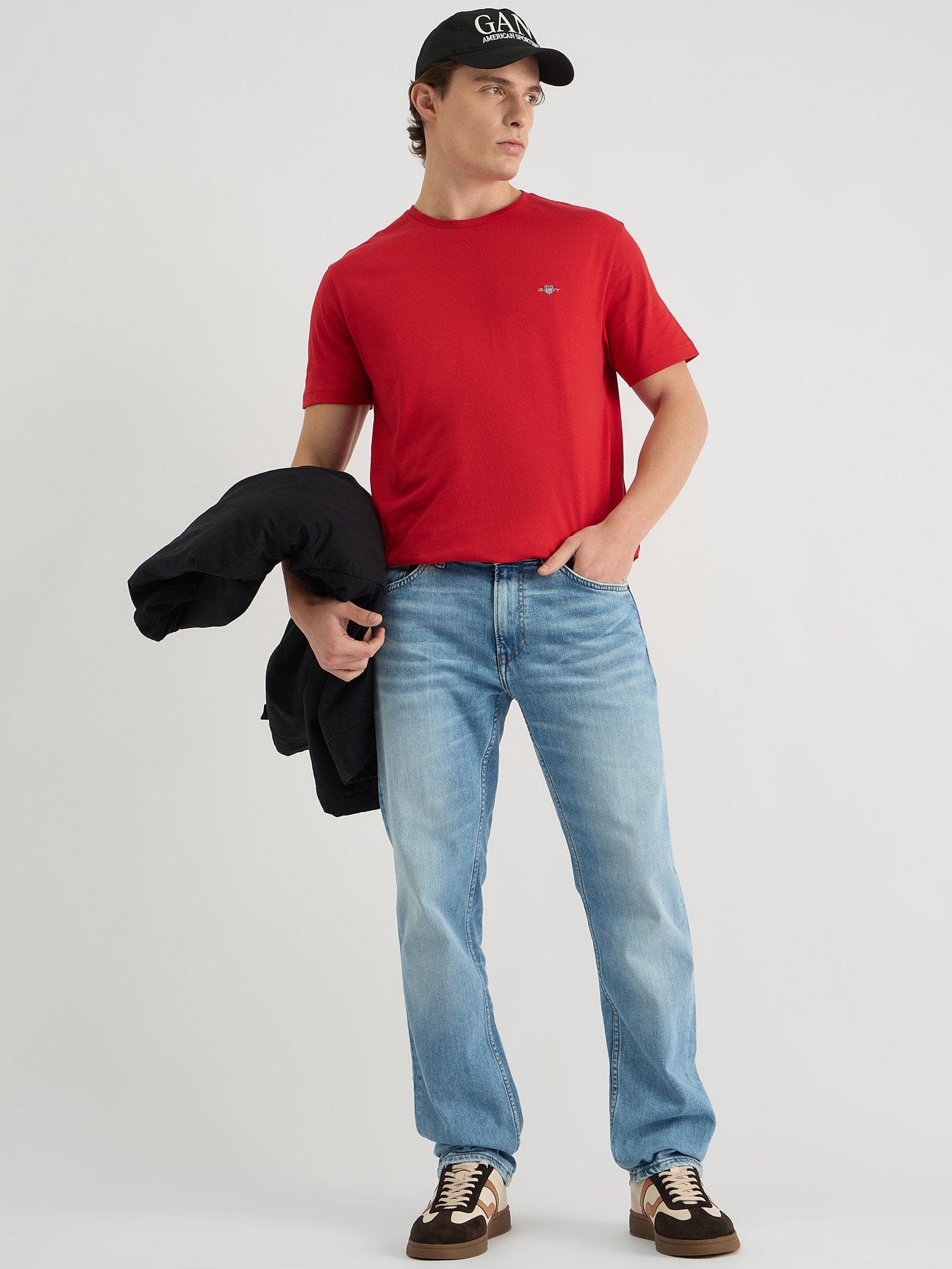Gant Men Red Regular Fit Solid Polo Tshirt - Image 2