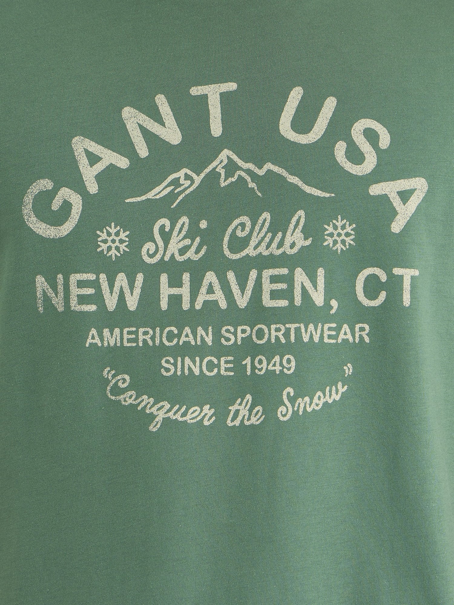 Gant Men Green Regular Fit Solid Crew Neck Tshirt - Image 5