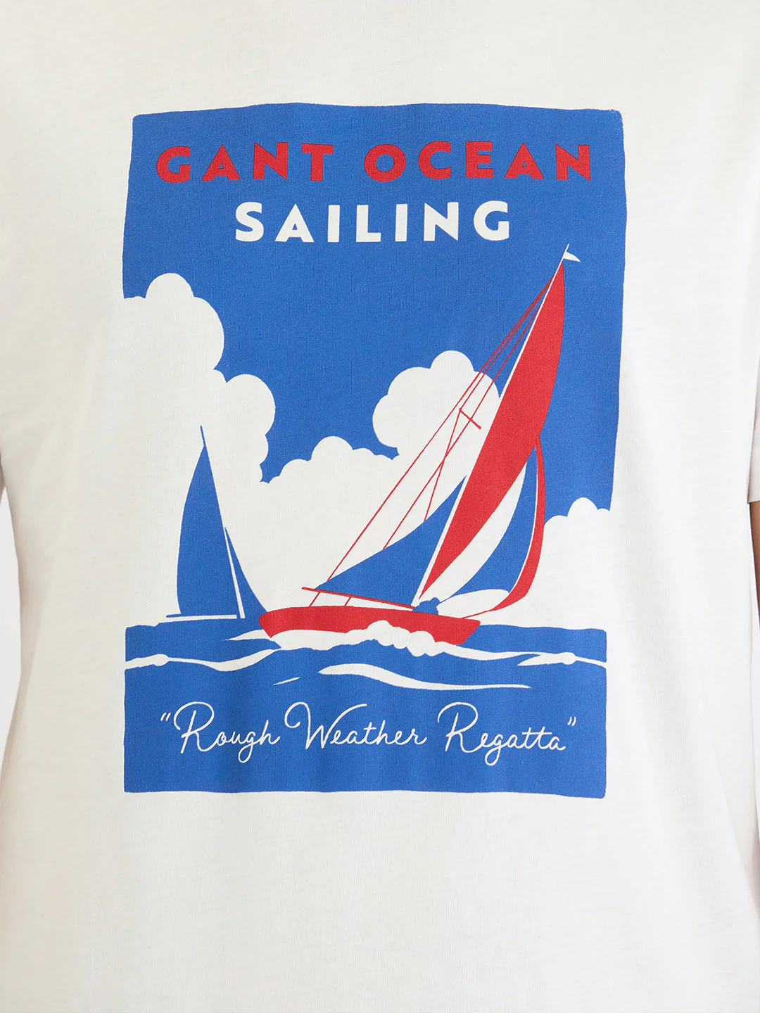 Gant Men White Solid Round Neck Tshirt - Image 5