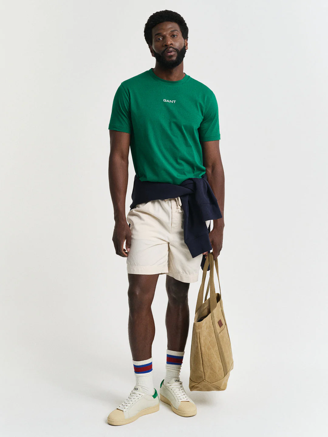 Gant Men Green Solid Round Neck Short Sleeves T-Shirt - Image 4