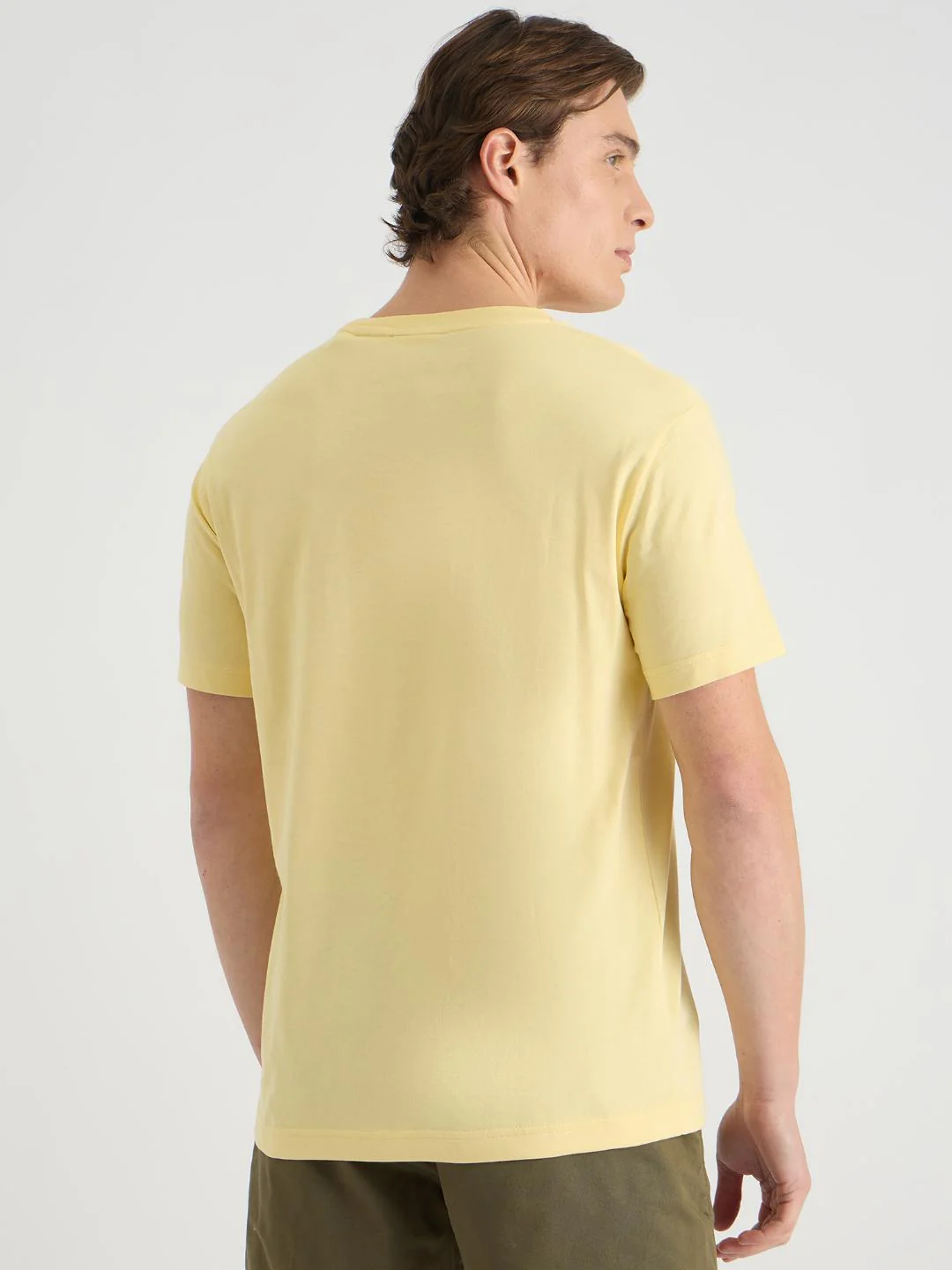 Gant Men Yellow Regular Fit Solid Crew Neck Tshirt - Image 3