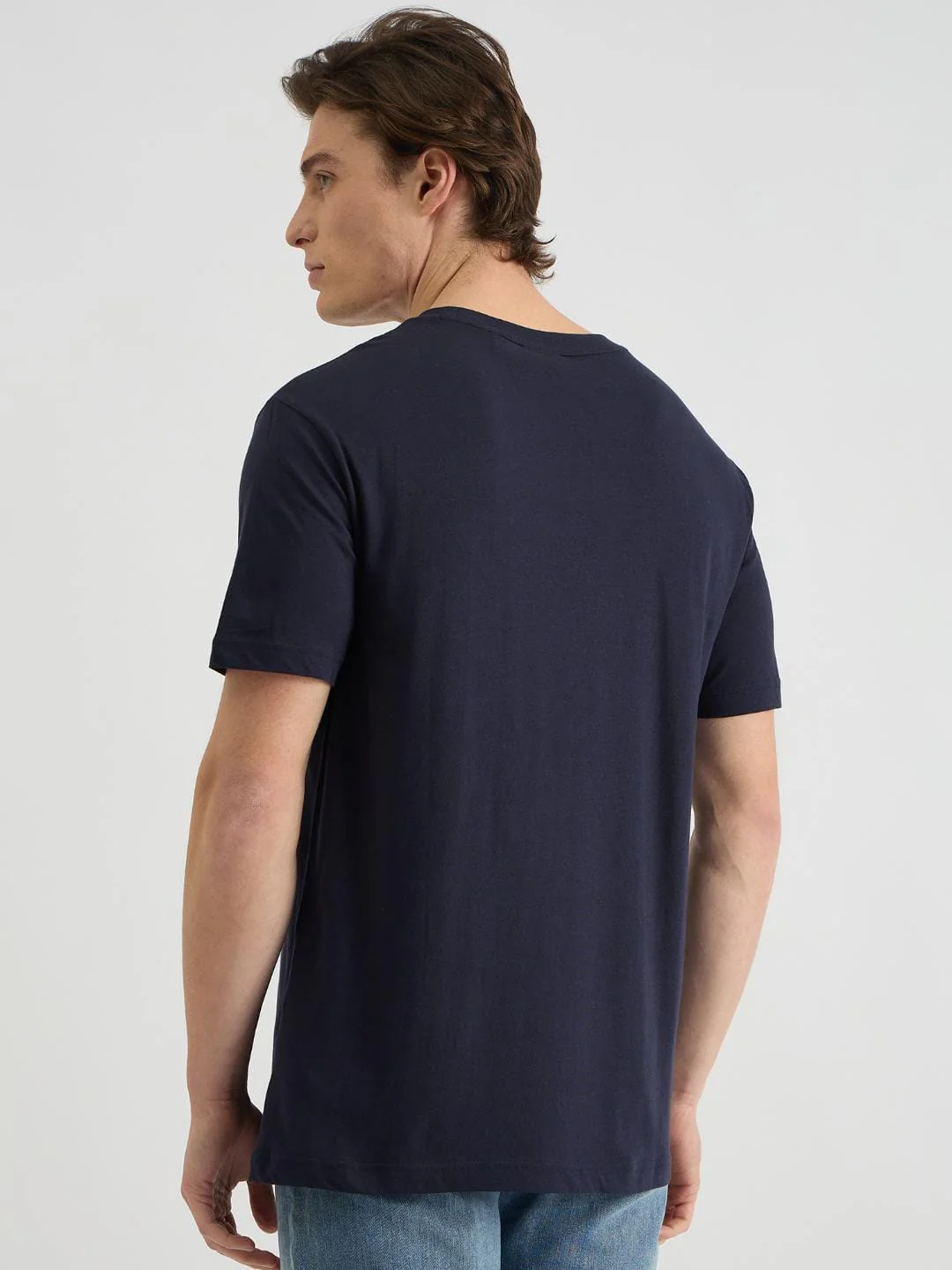 Gant Men Blue Regular Fit Solid Crew Neck Tshirt - Image 3