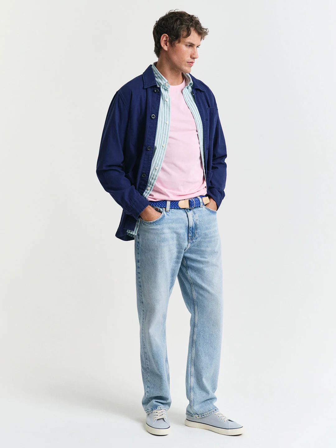 Gant Men Pink Solid Round Neck Short Sleeves T-Shirt - Image 4