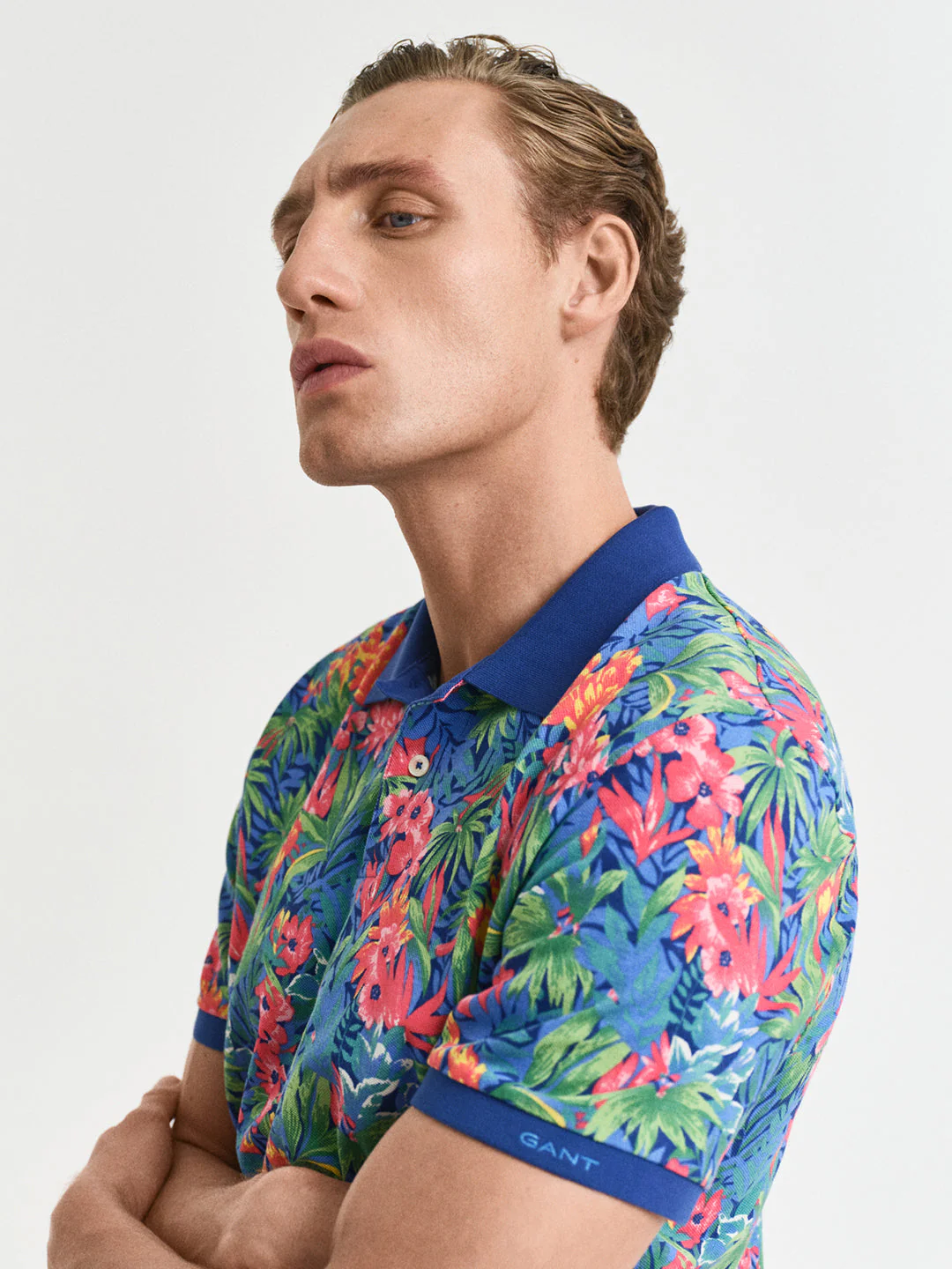 Gant Men Blue Polo Collar Short Sleeves Tshirt - Image 4