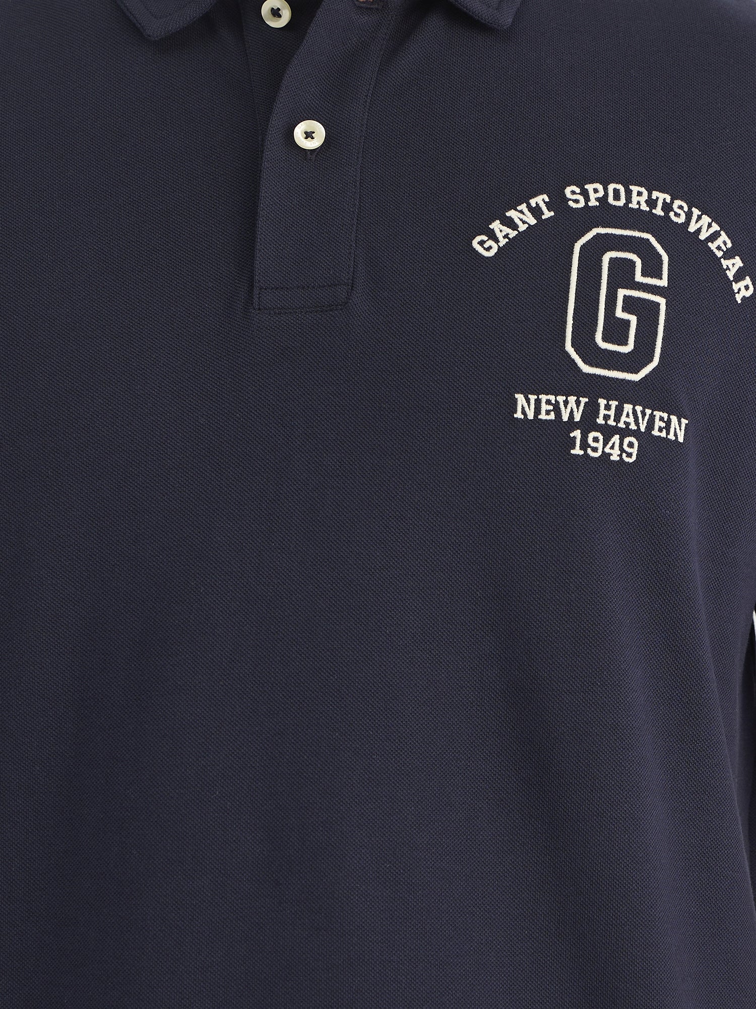Gant Men Blue Regular Fit Solid Polo Tshirt - Image 5