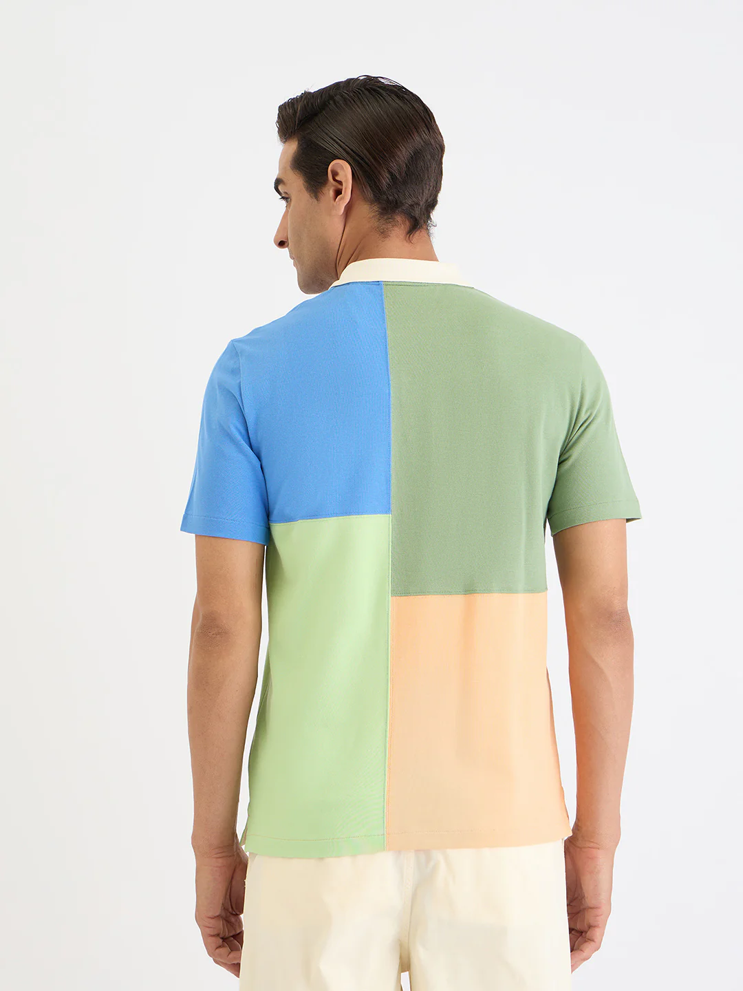 Gant Men Green Color Block Polo Tshirt - Image 3
