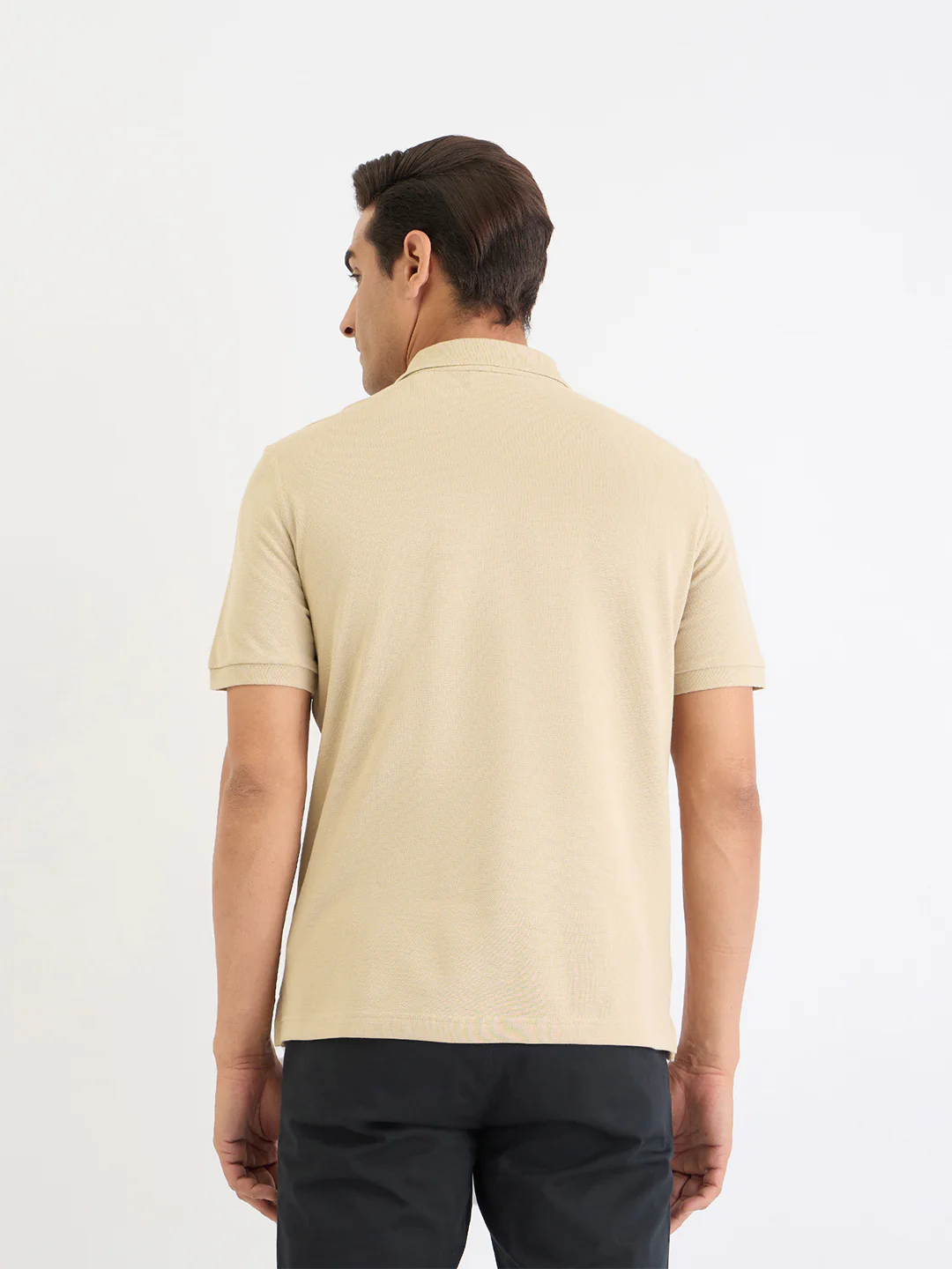 Gant Men Beige Solid Polo Tshirt - Image 3