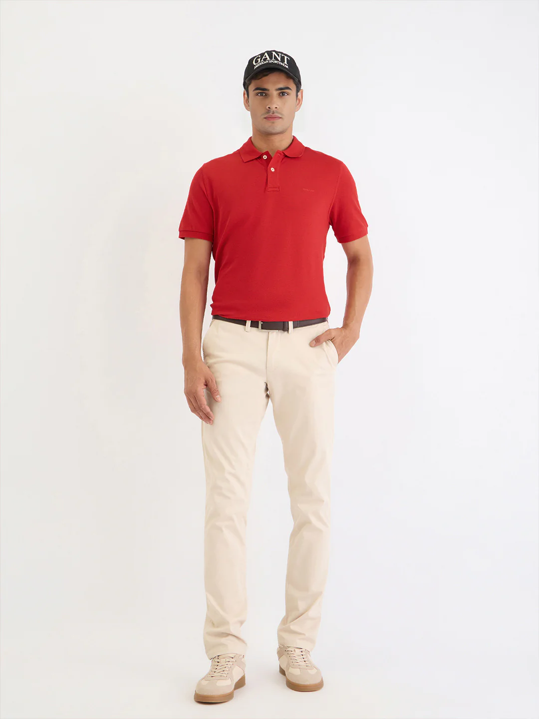 Gant Men Red Solid Polo Tshirt - Image 2