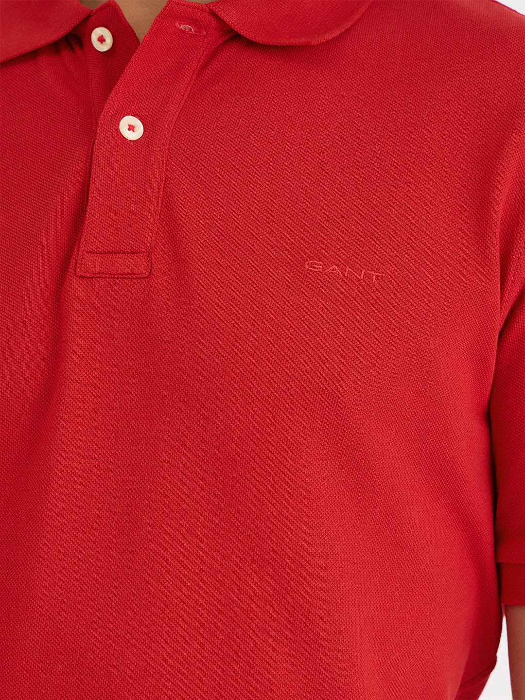 Gant Men Red Solid Polo Tshirt - Image 5