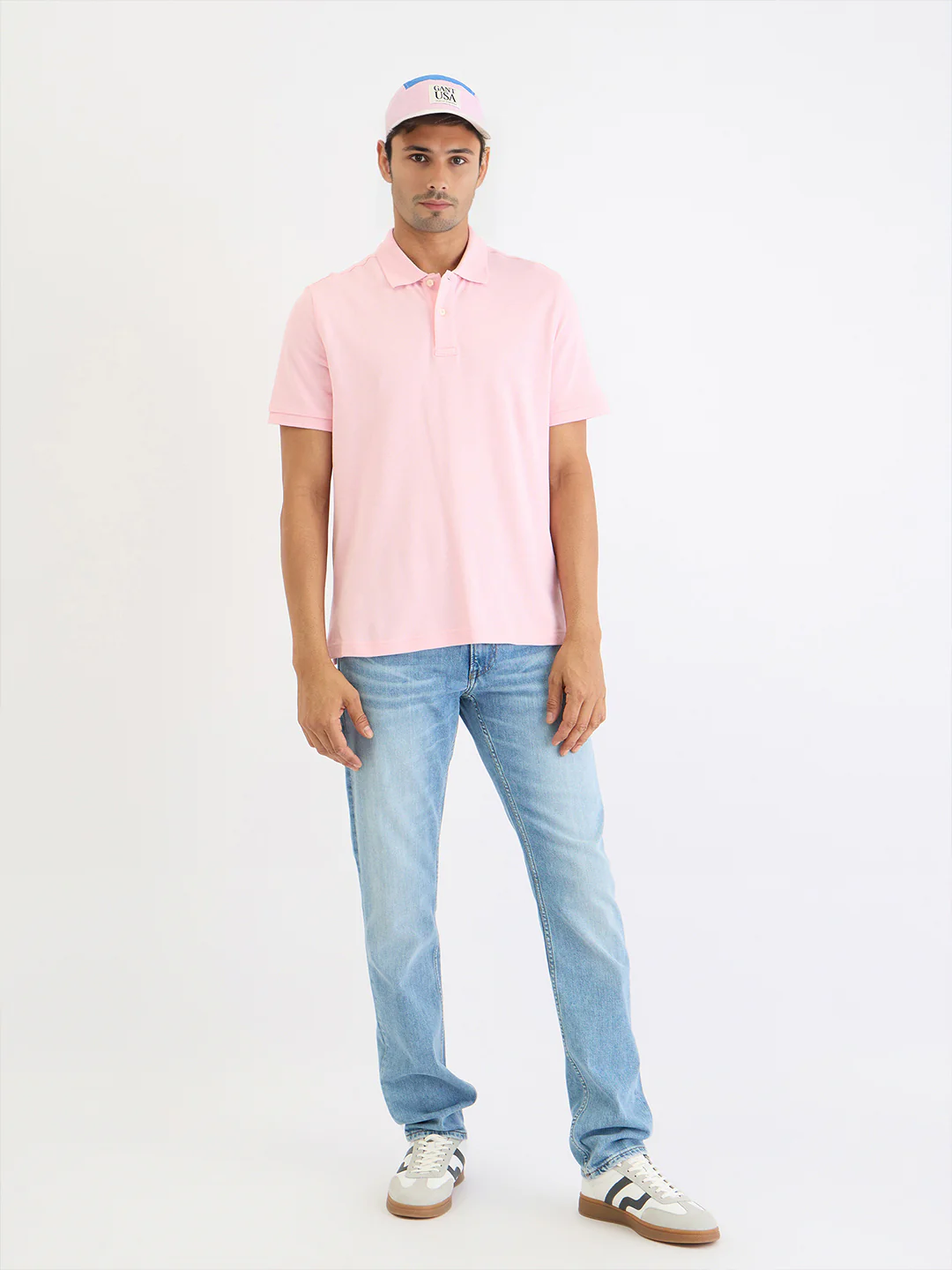 Gant Men Pink Solid Polo Tshirt - Image 2