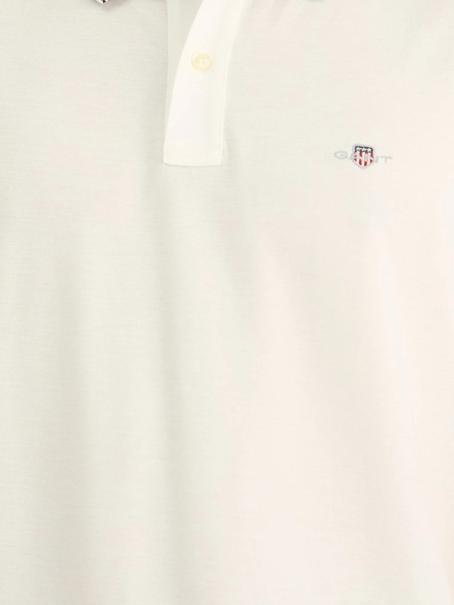 Gant Men White Regular Fit Solid Polo Tshirt - Image 5