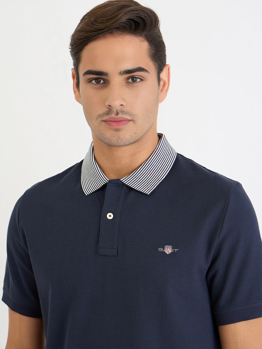 Gant Men Blue Solid Polo Tshirt - Image 4