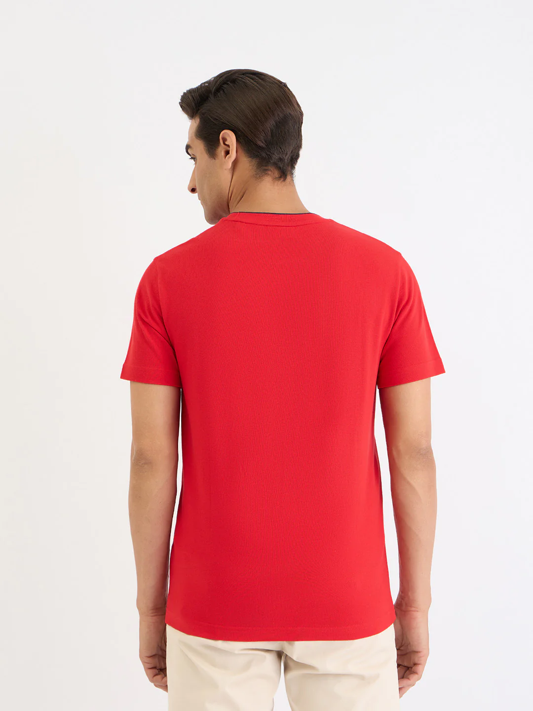 Gant Men Red Solid Round Neck Tshirt - Image 3