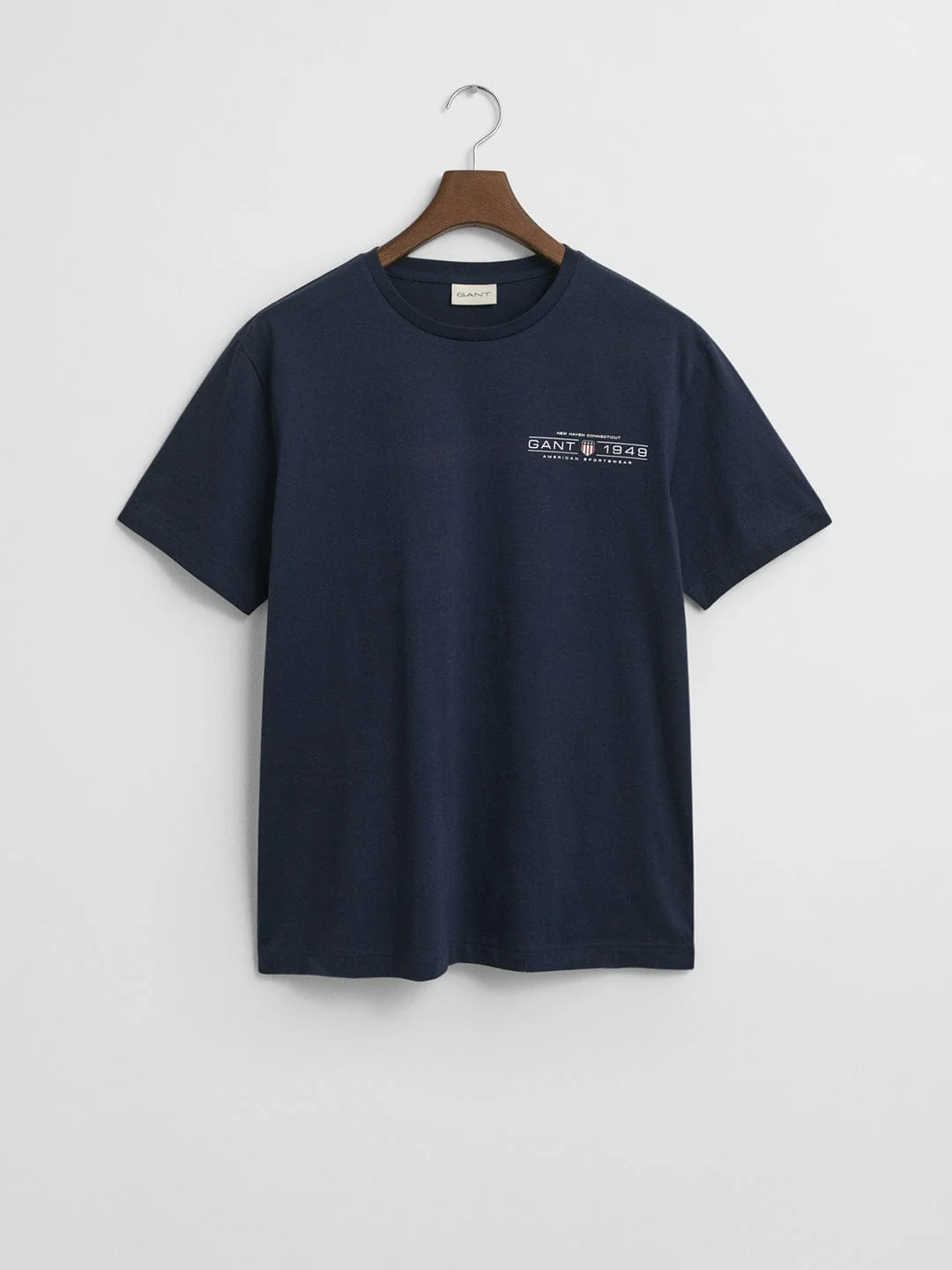 Gant Men Blue Round Neck Short Sleeves T-Shirt - Image 4