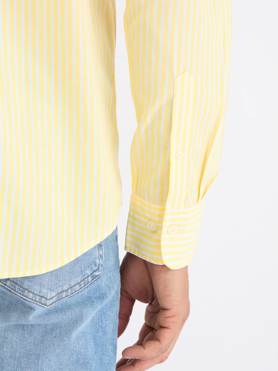 Gant Men Yellow Striped Collar Shirt - Image 7