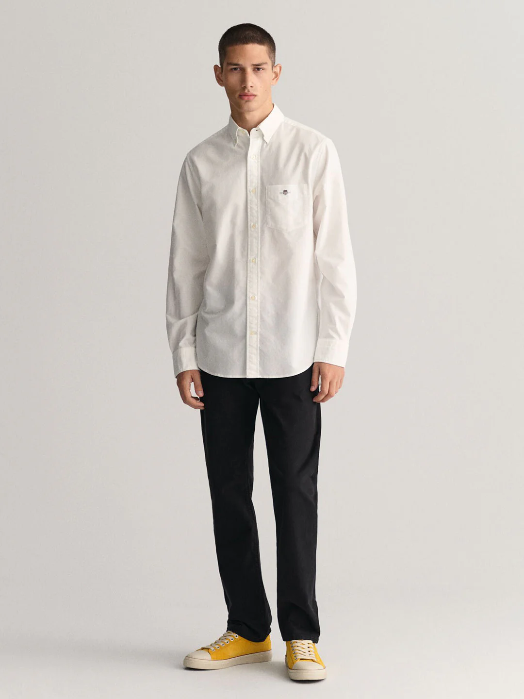 Gant Men White Solid Button-Down Collar Full Sleeves Shirt - Image 5