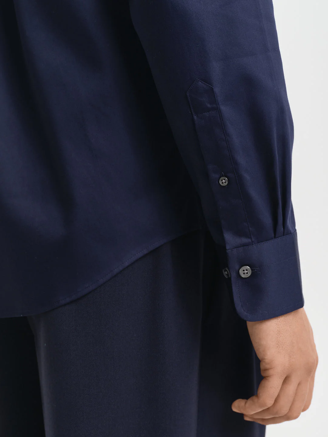 Gant Men Navy Blue Spread Collar Full Sleeves Shirt - Image 6