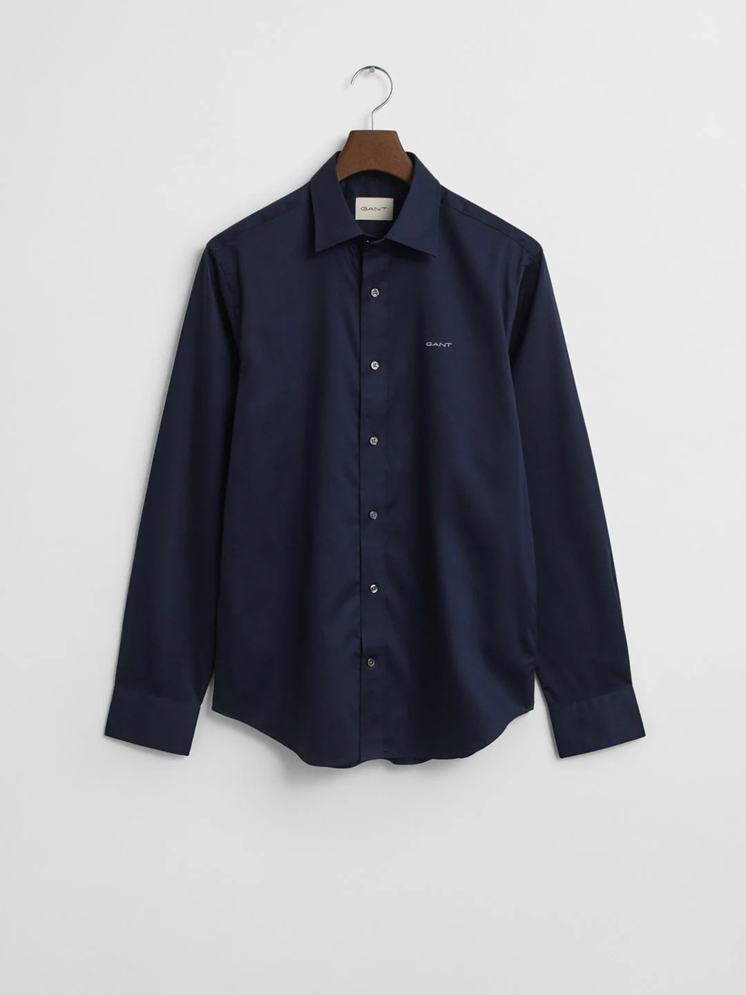 Gant Men Navy Blue Spread Collar Full Sleeves Shirt - Image 7
