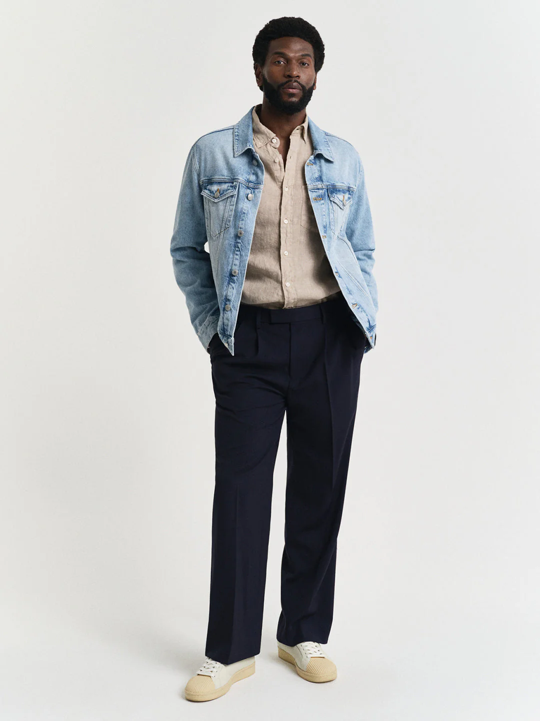 Gant Men Beige Regular Fit Solid Linen Shirt - Image 6