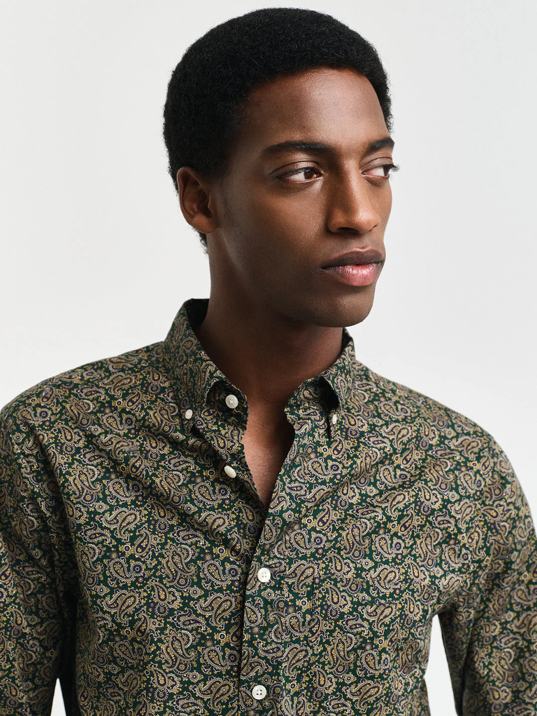 Gant Men Green Printed Button-Down Collar Full Sleeves Shirt - Image 3