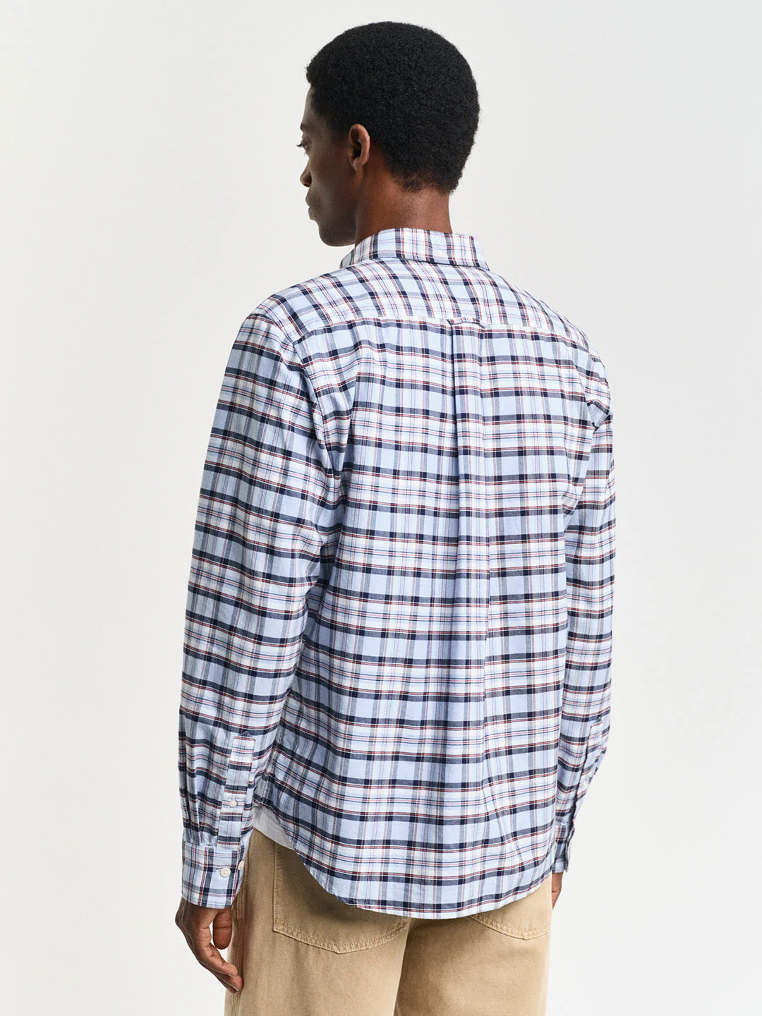 Gant Men Blue Checked Button-Down Collar Full Sleeves Shirt - Image 2