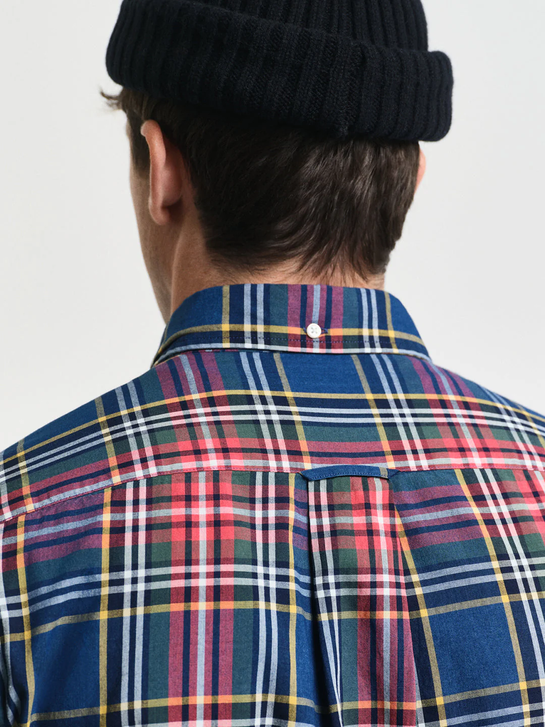 Gant Men Blue Checked Button-Down Collar Full Sleeves Shirt - Image 4