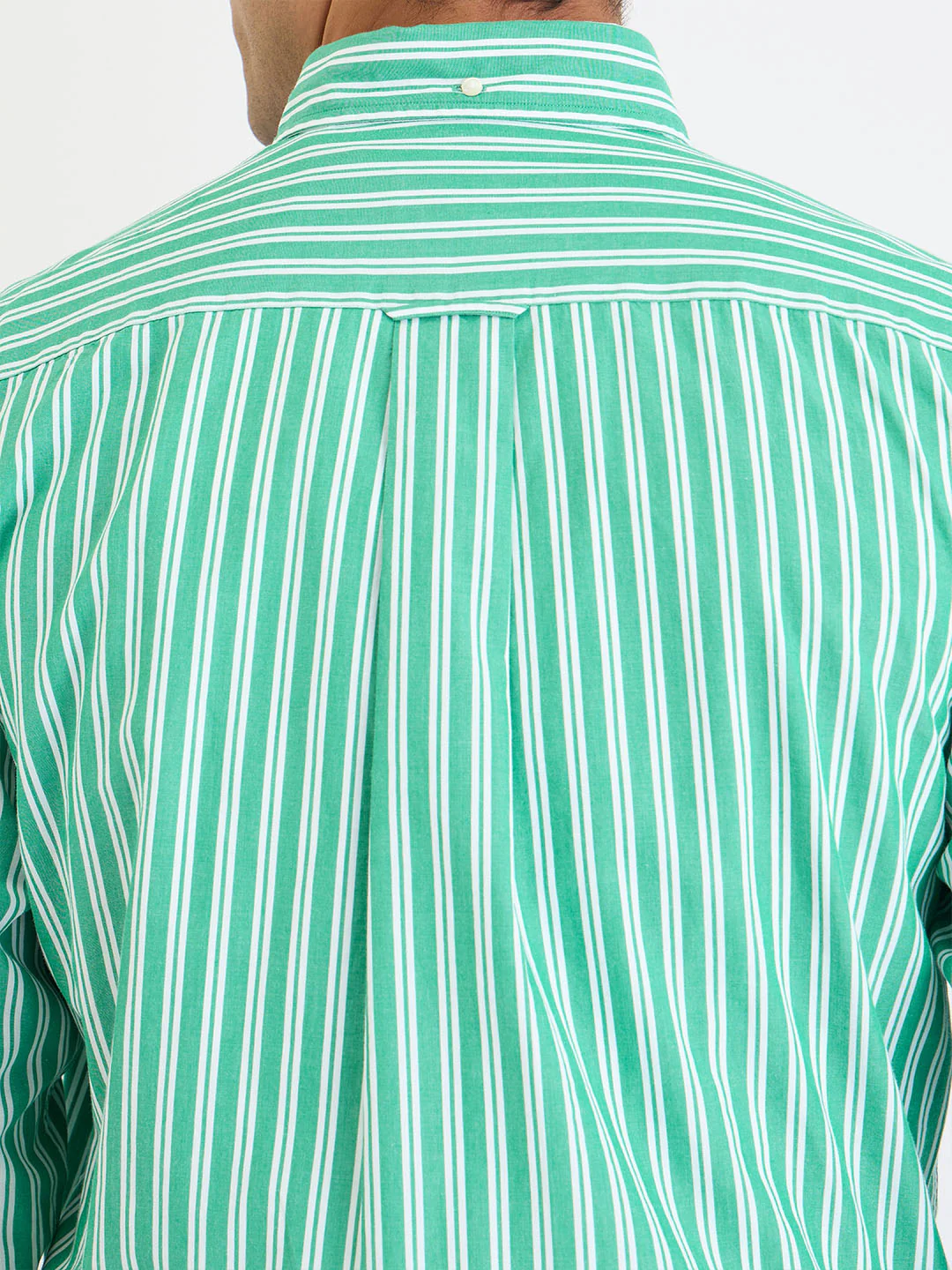 Gant Men Green Striped Collar Shirt - Image 5