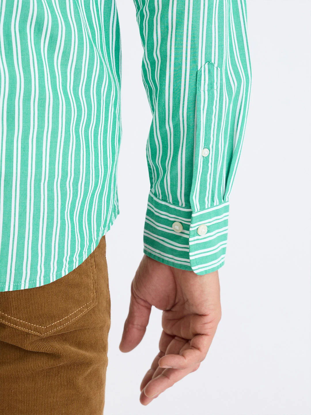 Gant Men Green Striped Collar Shirt - Image 7