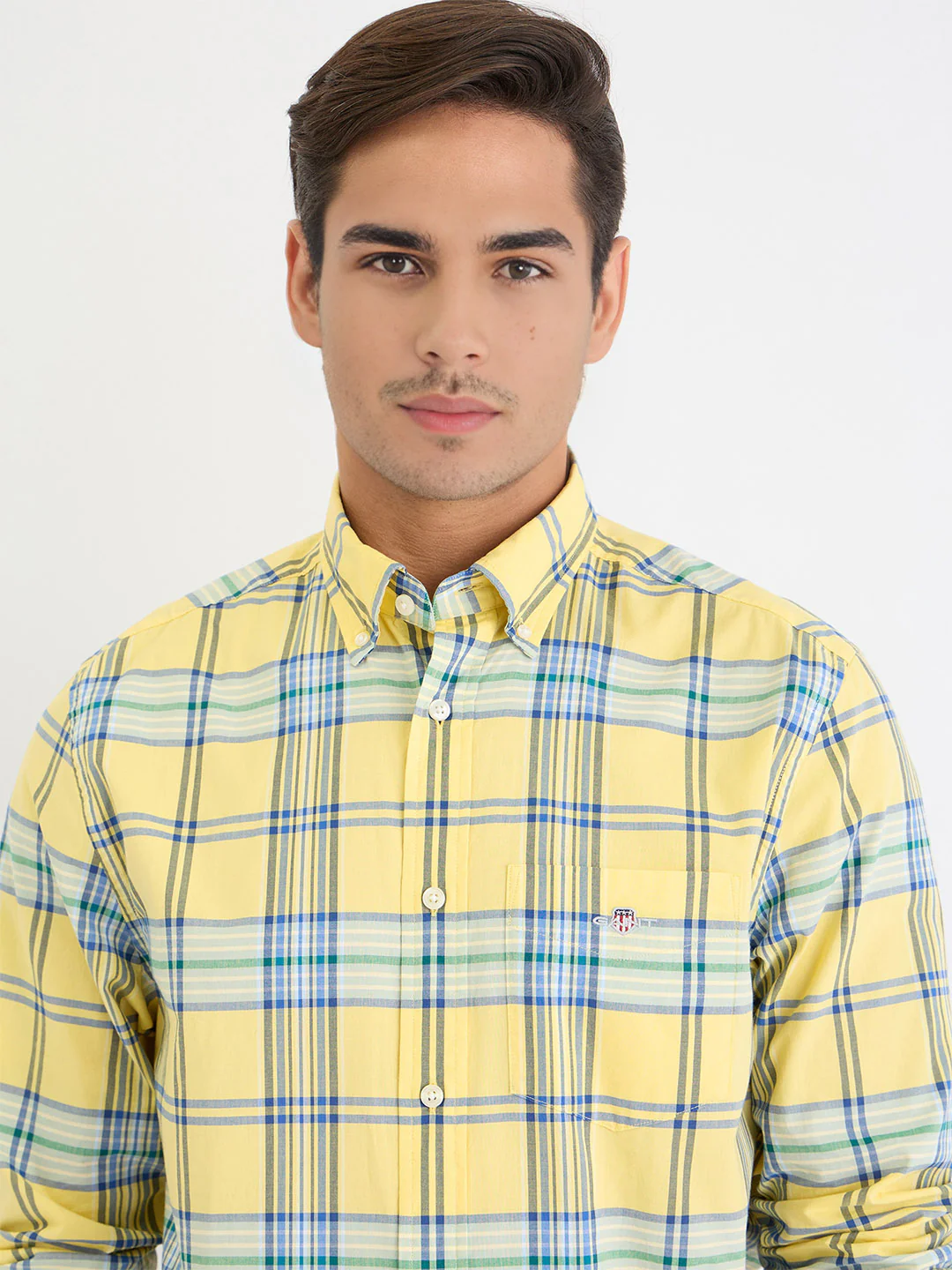 Gant Men Yellow Check Collar Shirt - Image 4