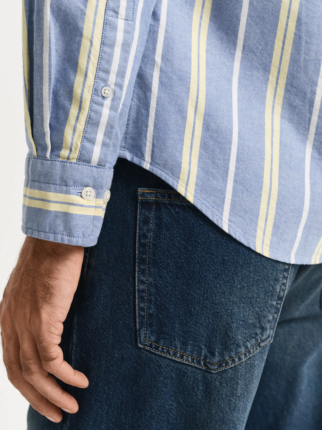 Gant Men Blue Button-Down Collar Full Sleeves Shirt - Image 5