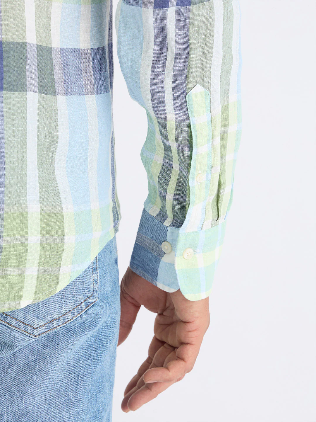 Gant Men Green Check Collar Shirt - Image 7