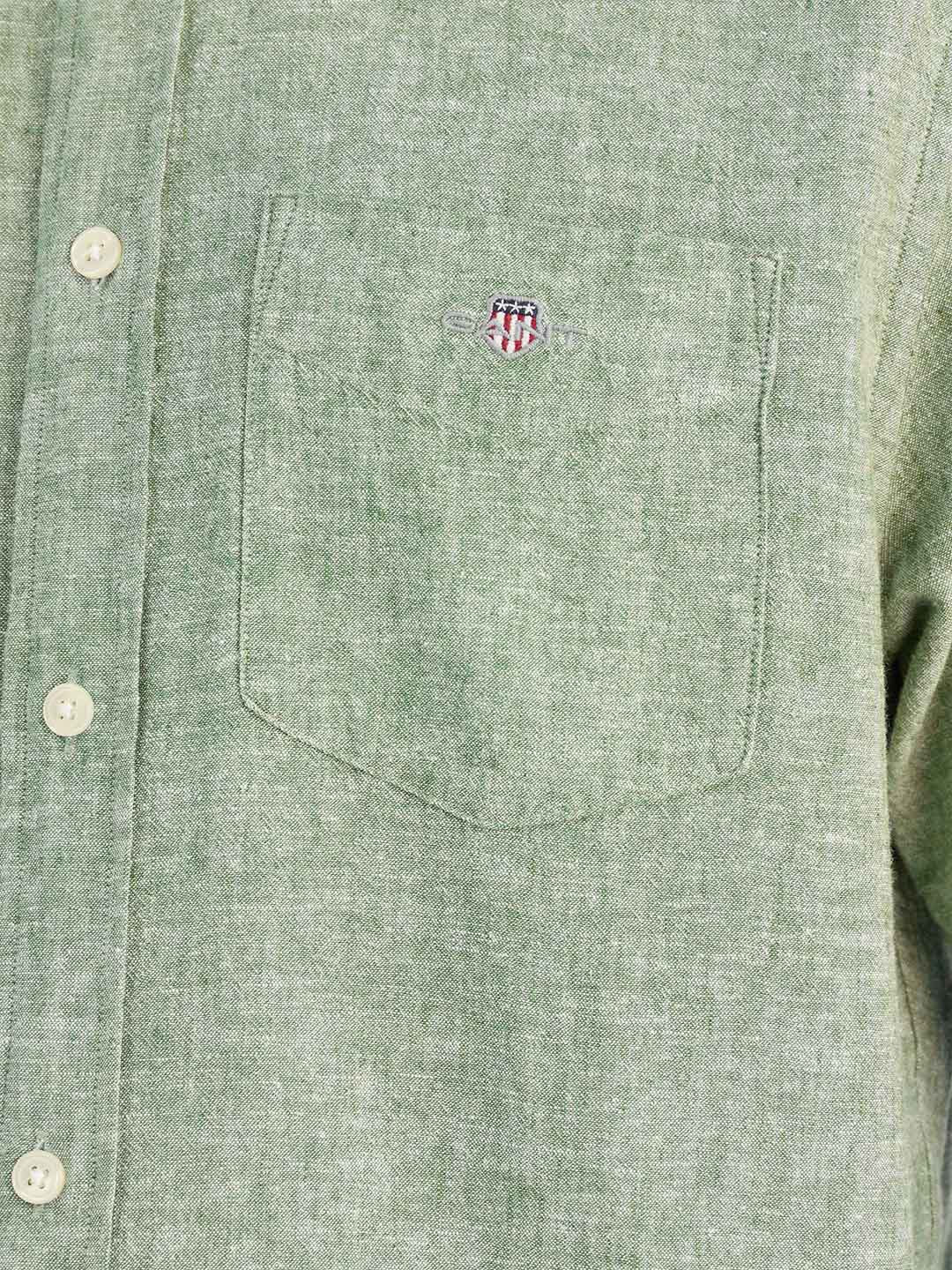 Gant Men Green Solid Collar Shirt - Image 6