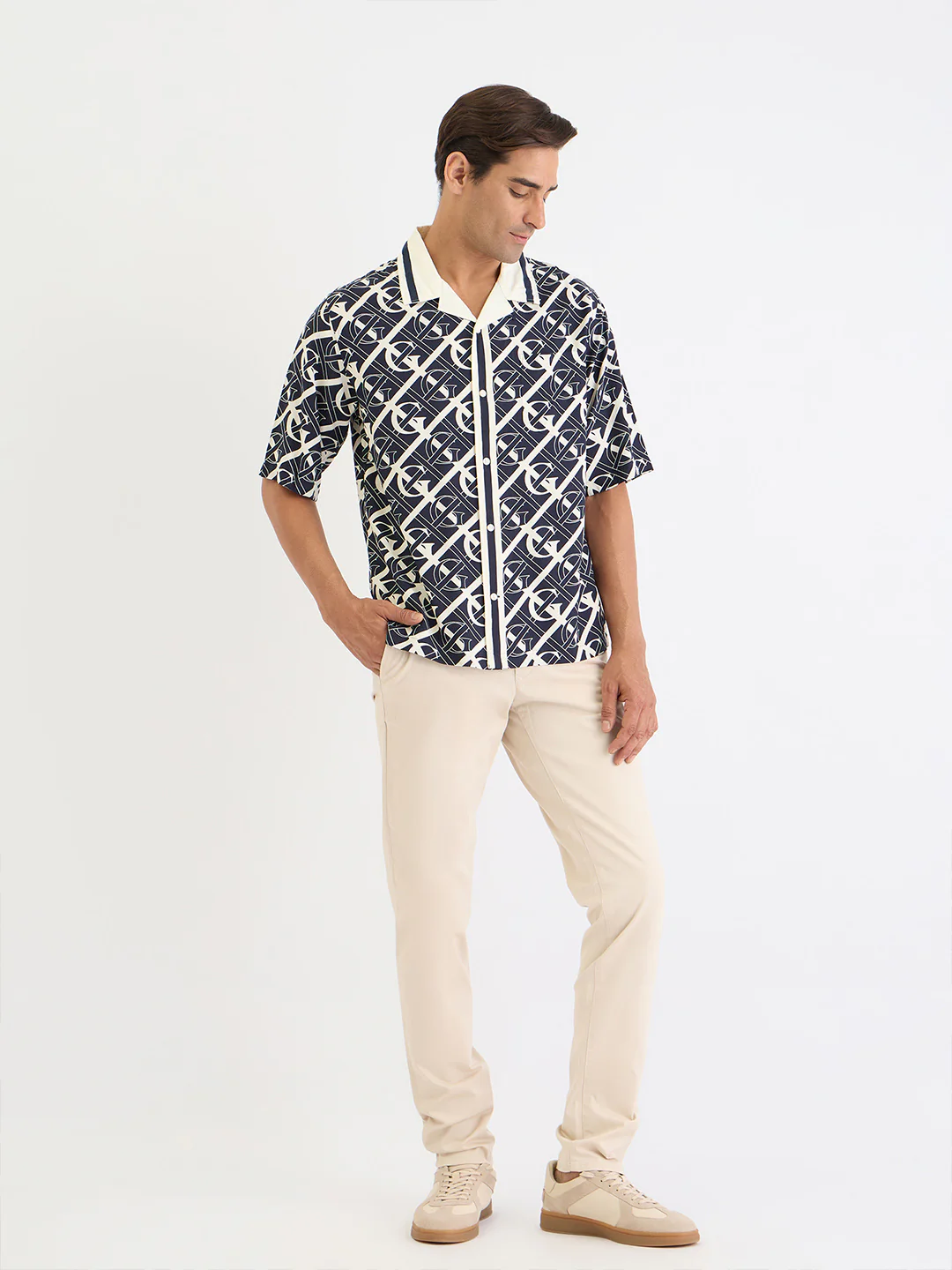 Gant Men Blue Printed Collar Shirt - Image 5