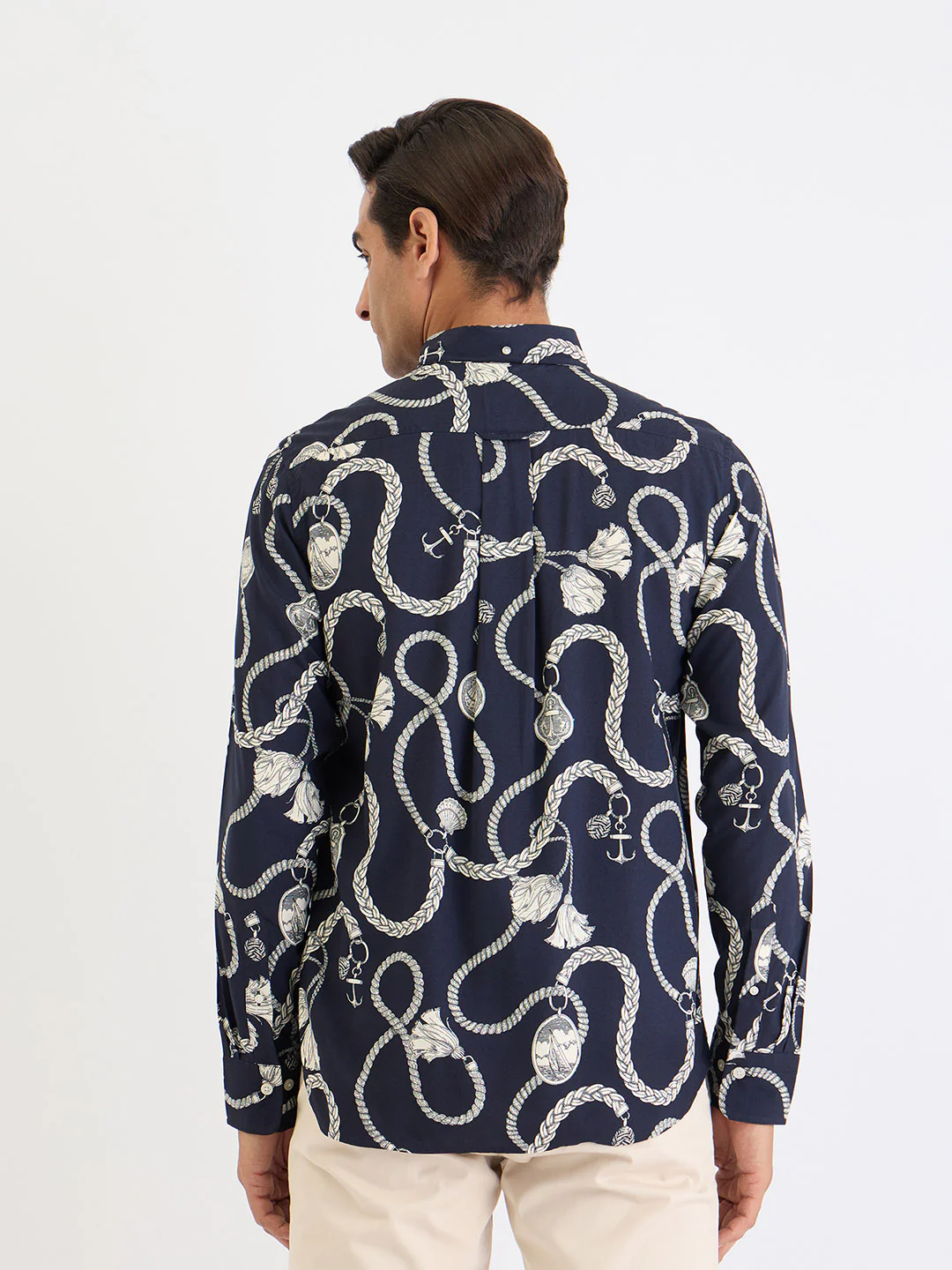 Gant Men Blue Printed Collar Shirt - Image 3