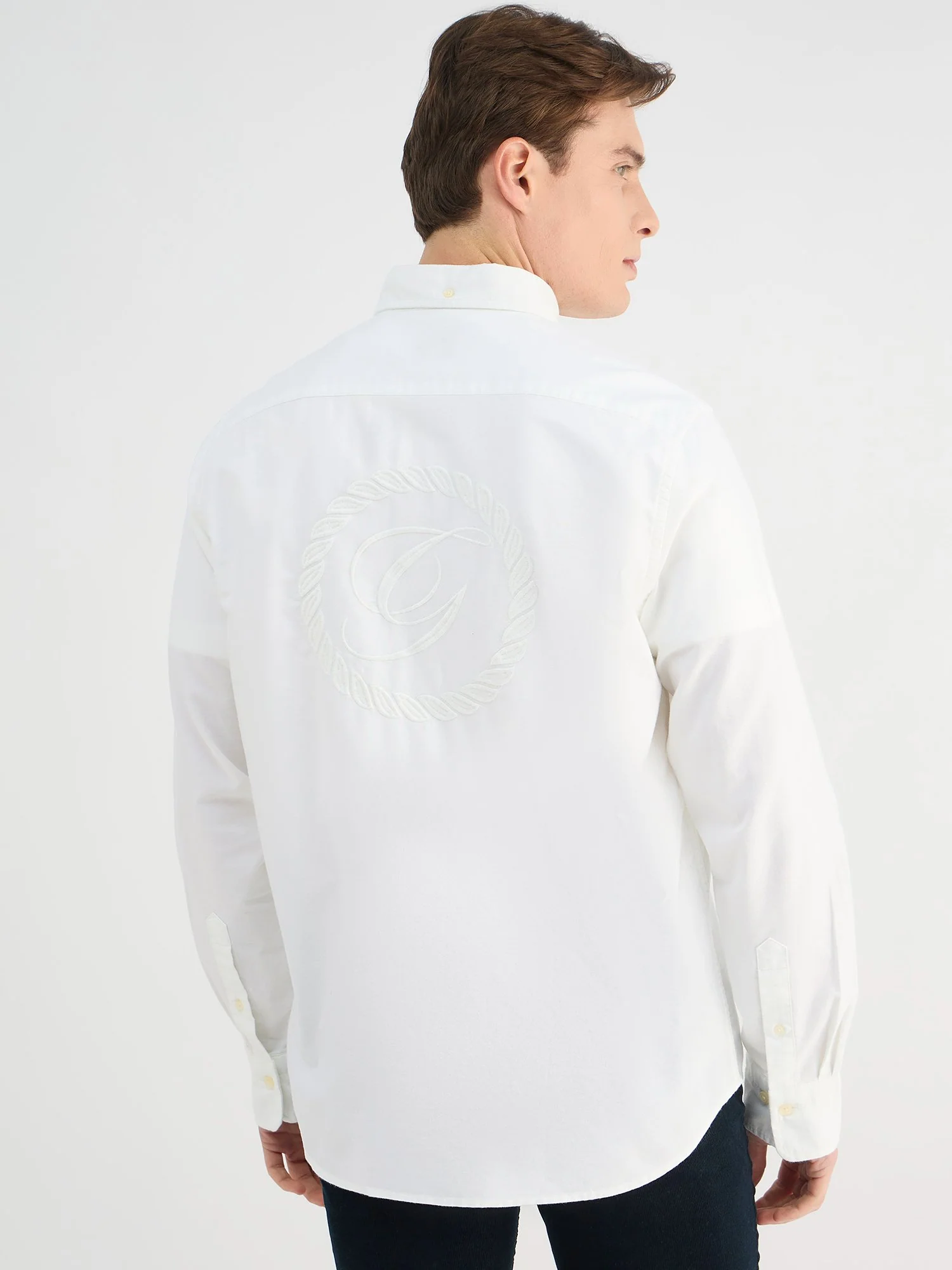 Gant Men White Regular Fit Solid Collar Neck Shirt - Image 3