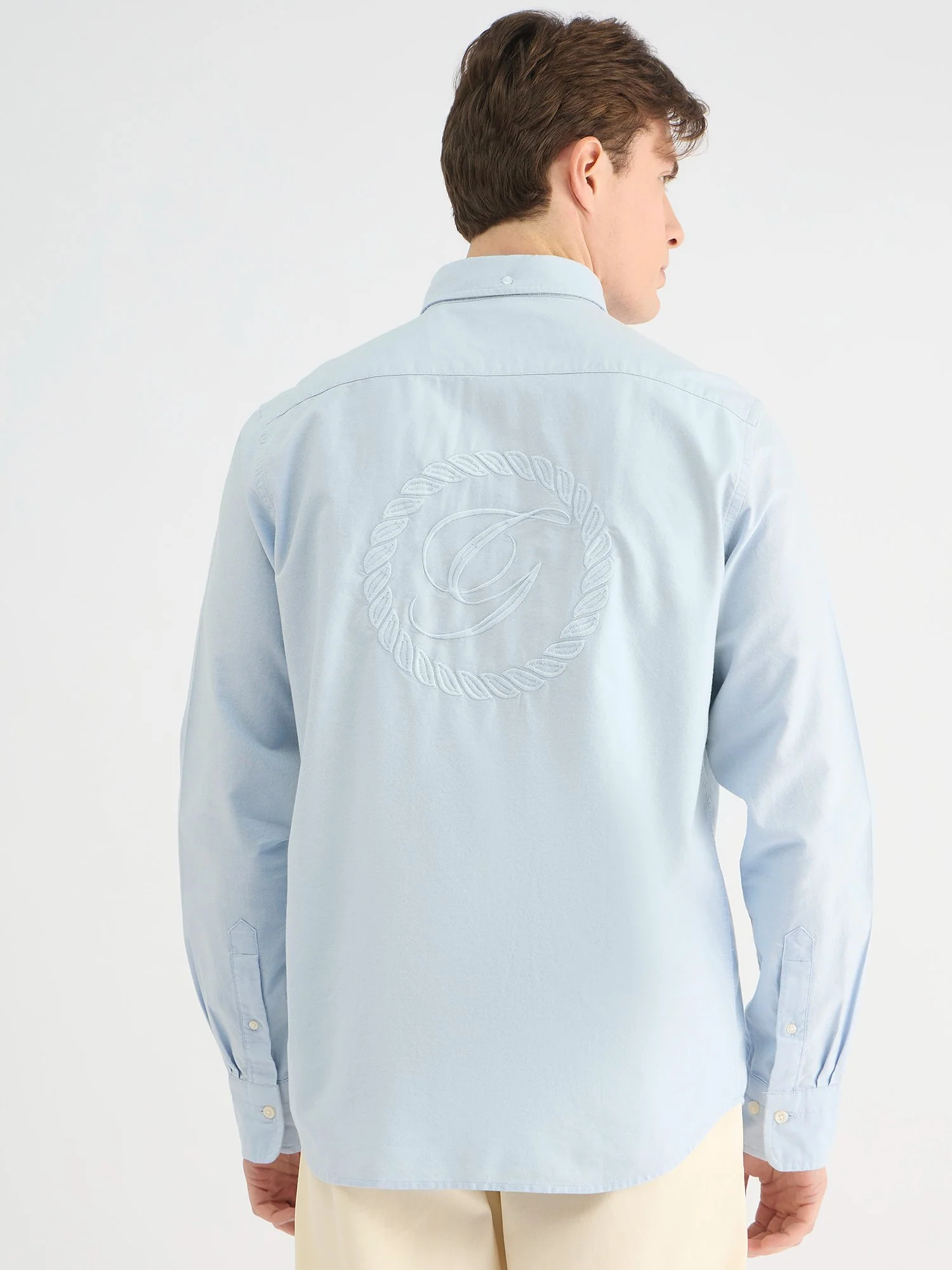 Gant Men Blue Regular Fit Solid Collar Neck Shirt - Image 3