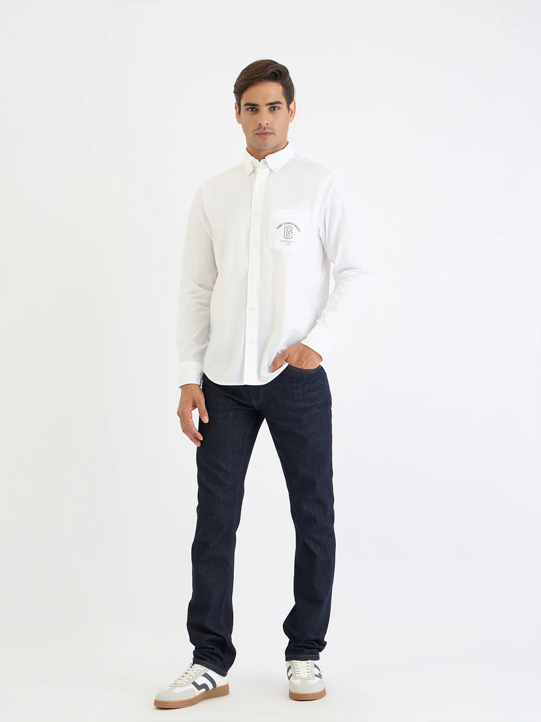 Gant Men White Solid Collar Shirt - Image 2