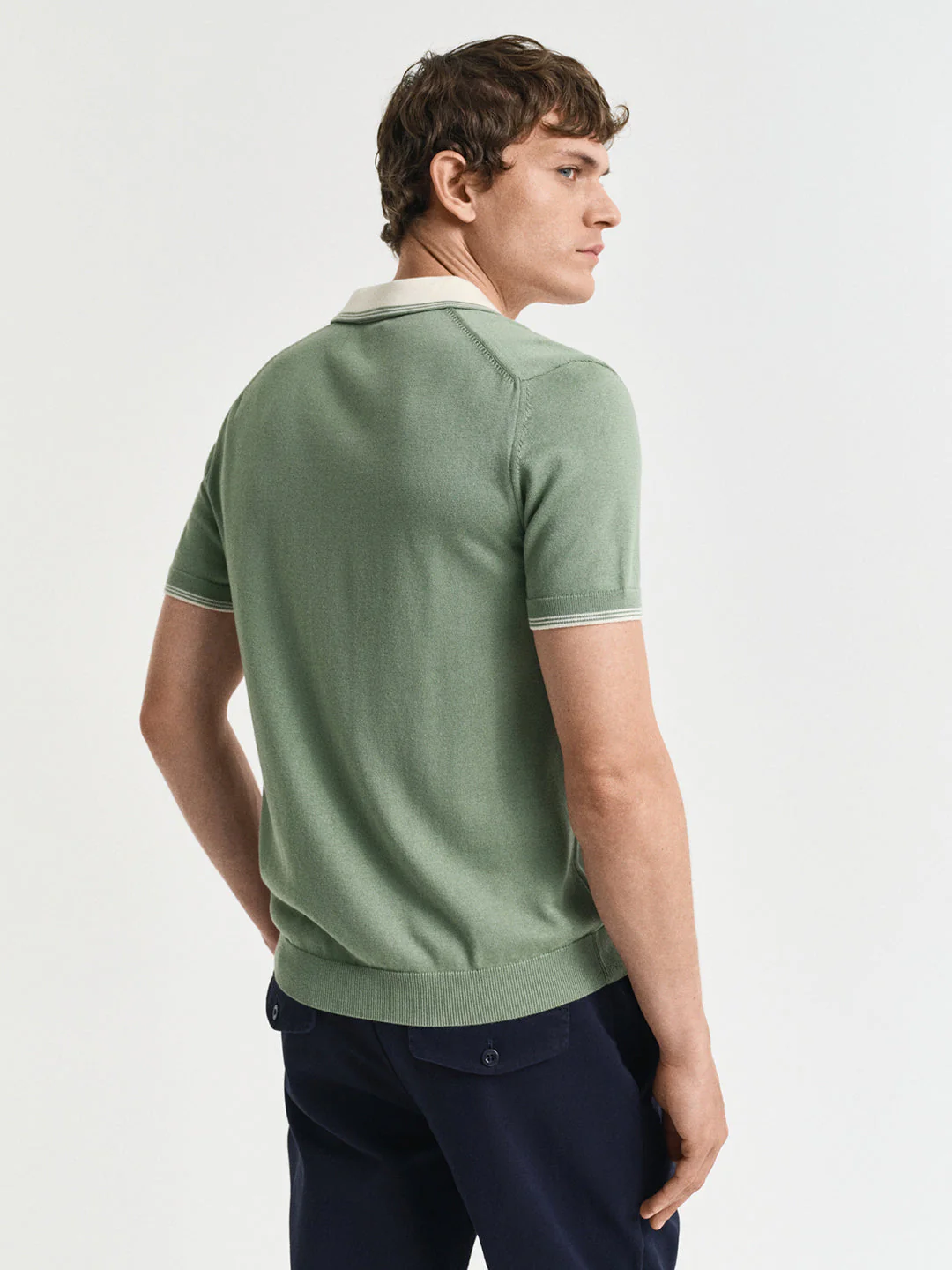 Gant Men Green Polo Collar Short Sleeves Tshirt - Image 2