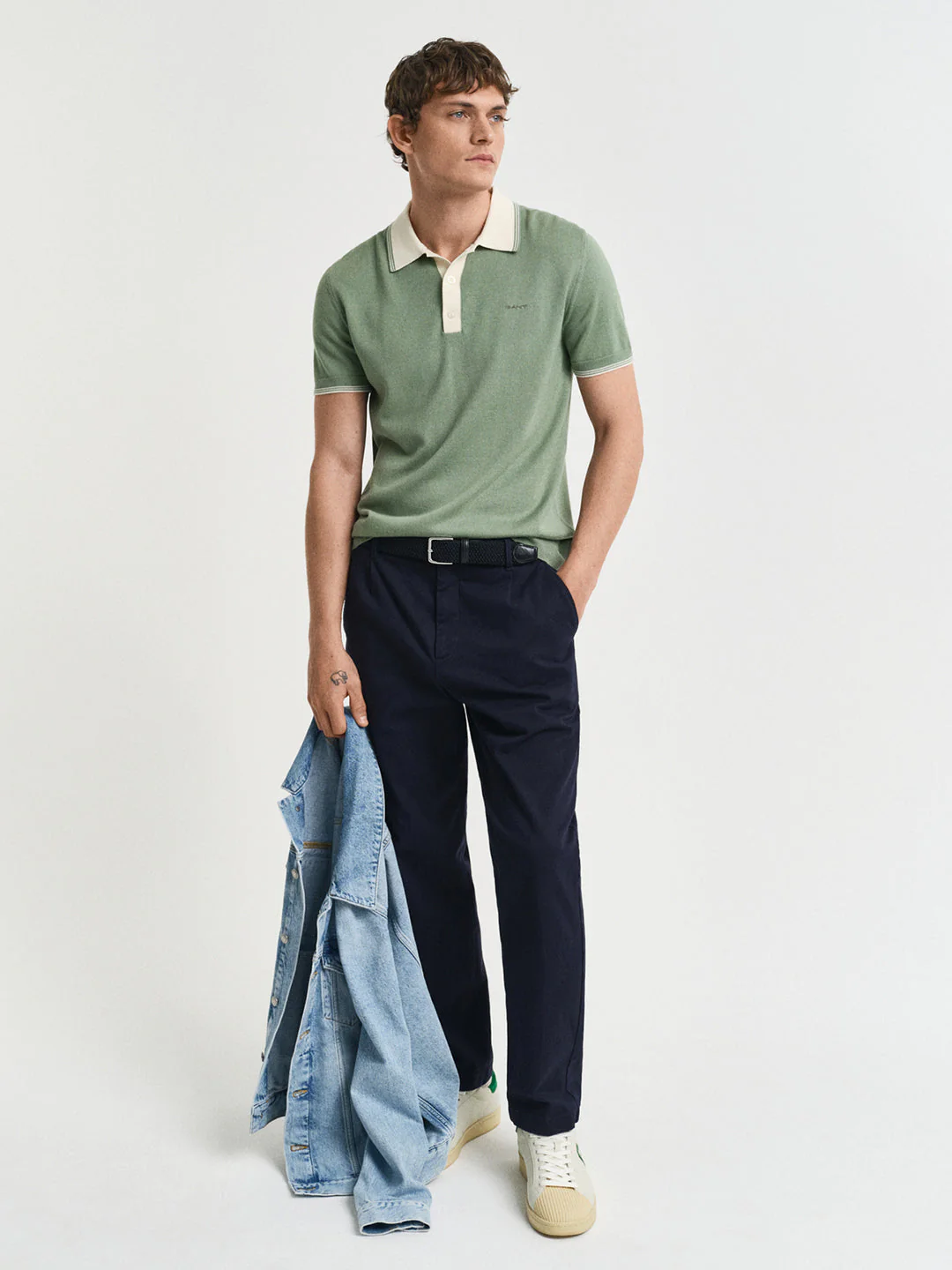 Gant Men Green Polo Collar Short Sleeves Tshirt - Image 3