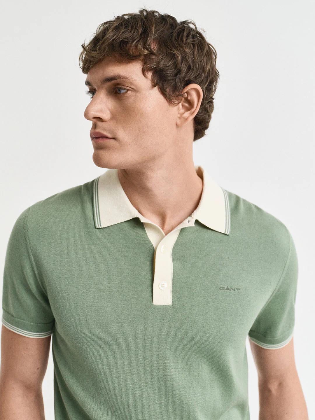 Gant Men Green Polo Collar Short Sleeves Tshirt - Image 4