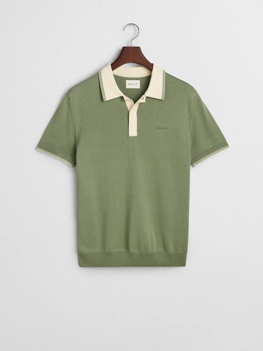 Gant Men Green Polo Collar Short Sleeves Tshirt - Image 5