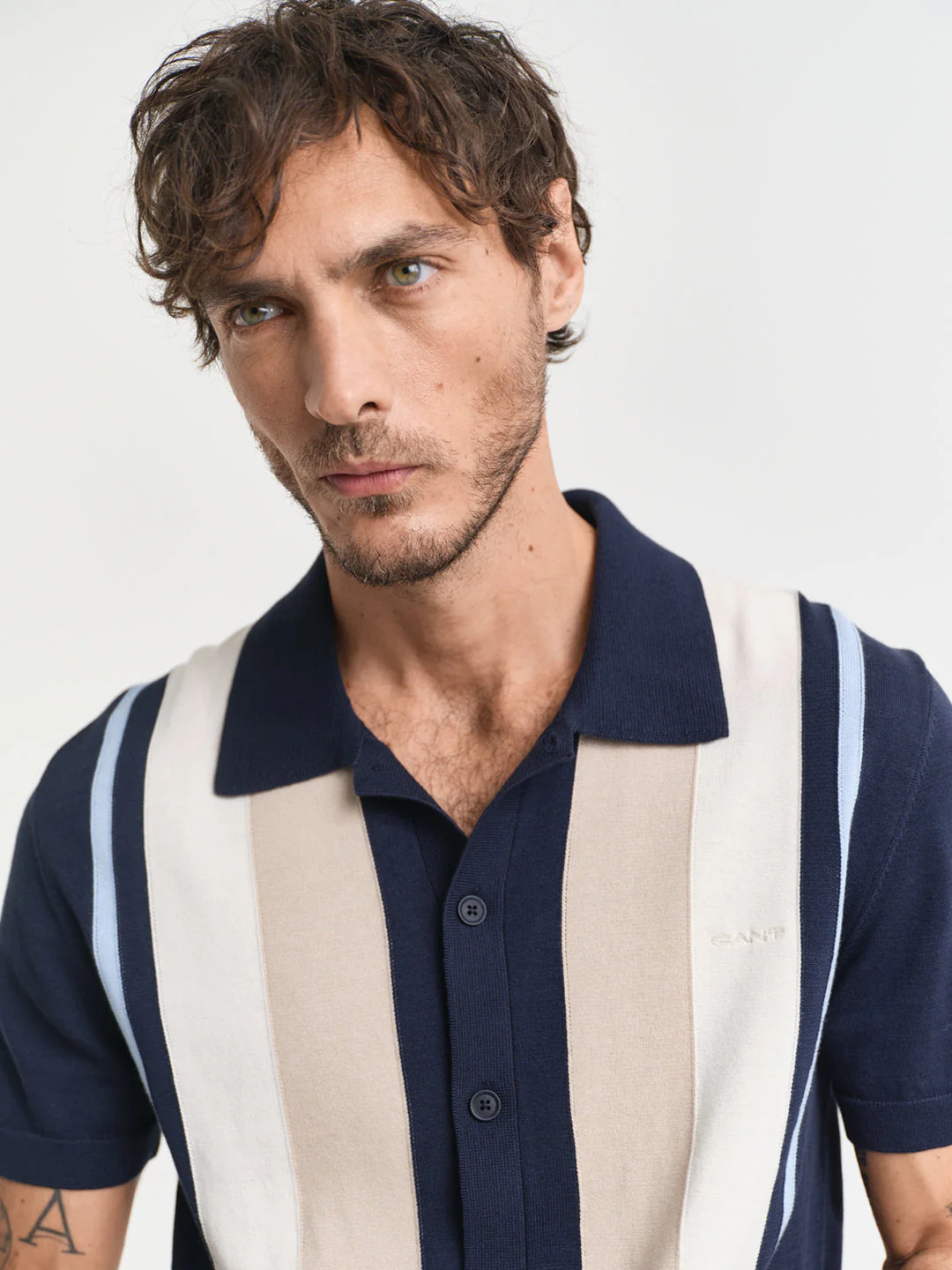 Gant Men Blue Polo Collar Short Sleeves Tshirt - Image 4