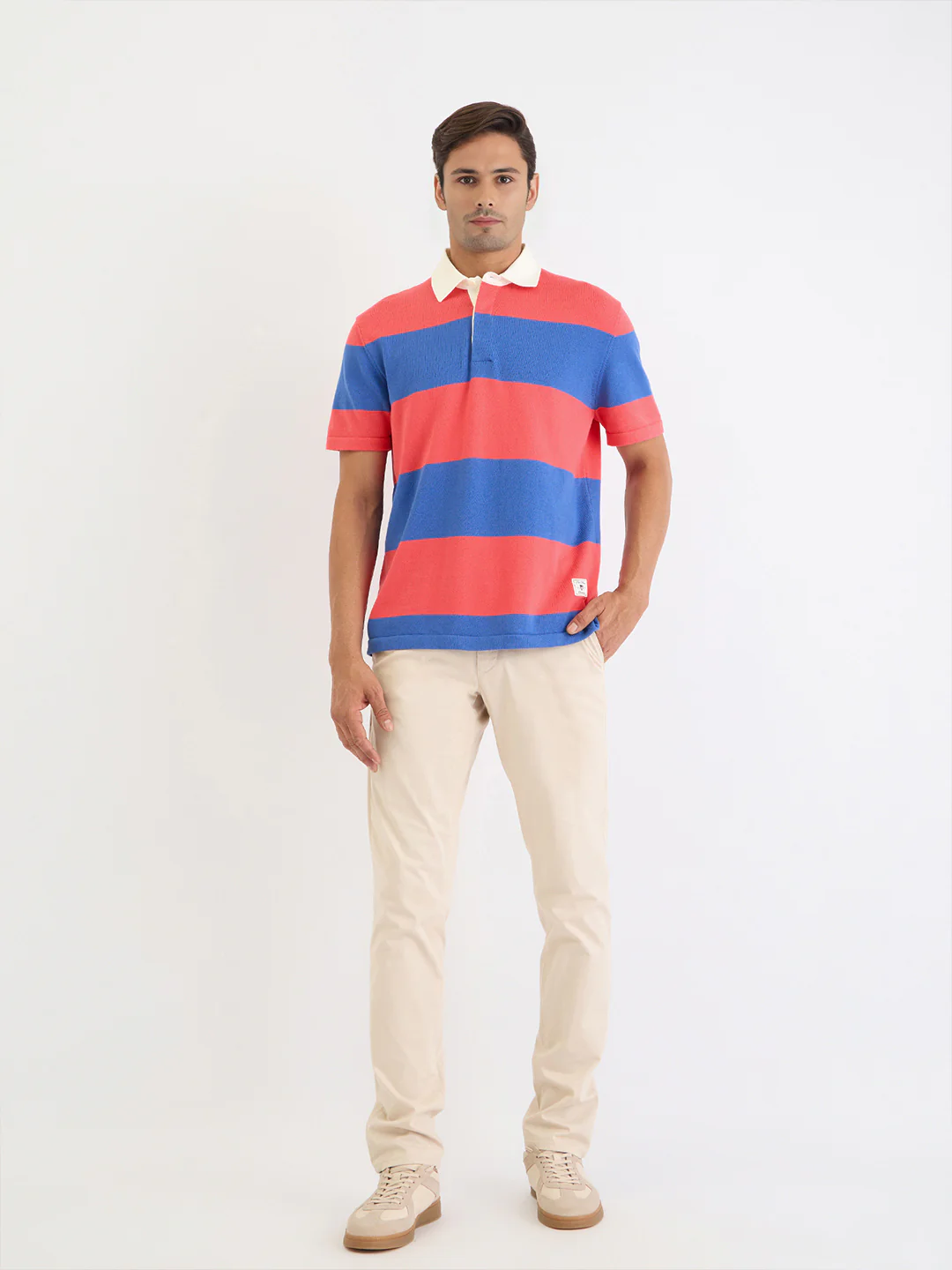 Gant Men Blue Striped Polo Tshirt - Image 2