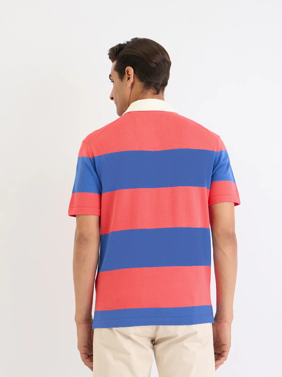 Gant Men Blue Striped Polo Tshirt - Image 3