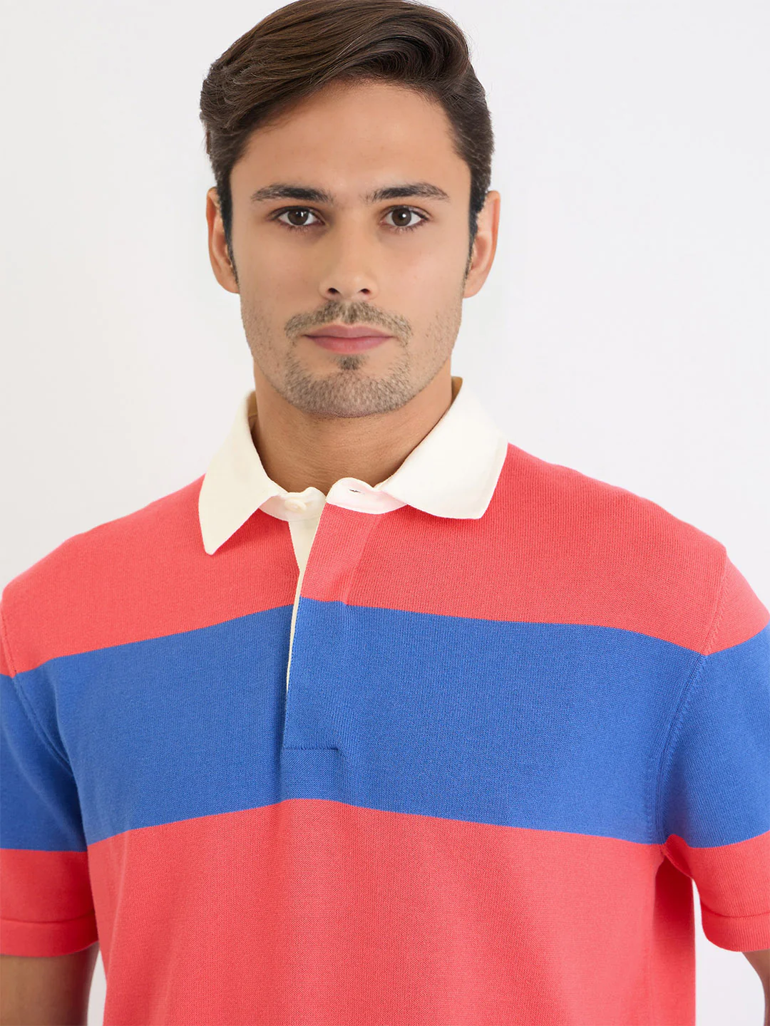 Gant Men Blue Striped Polo Tshirt - Image 4