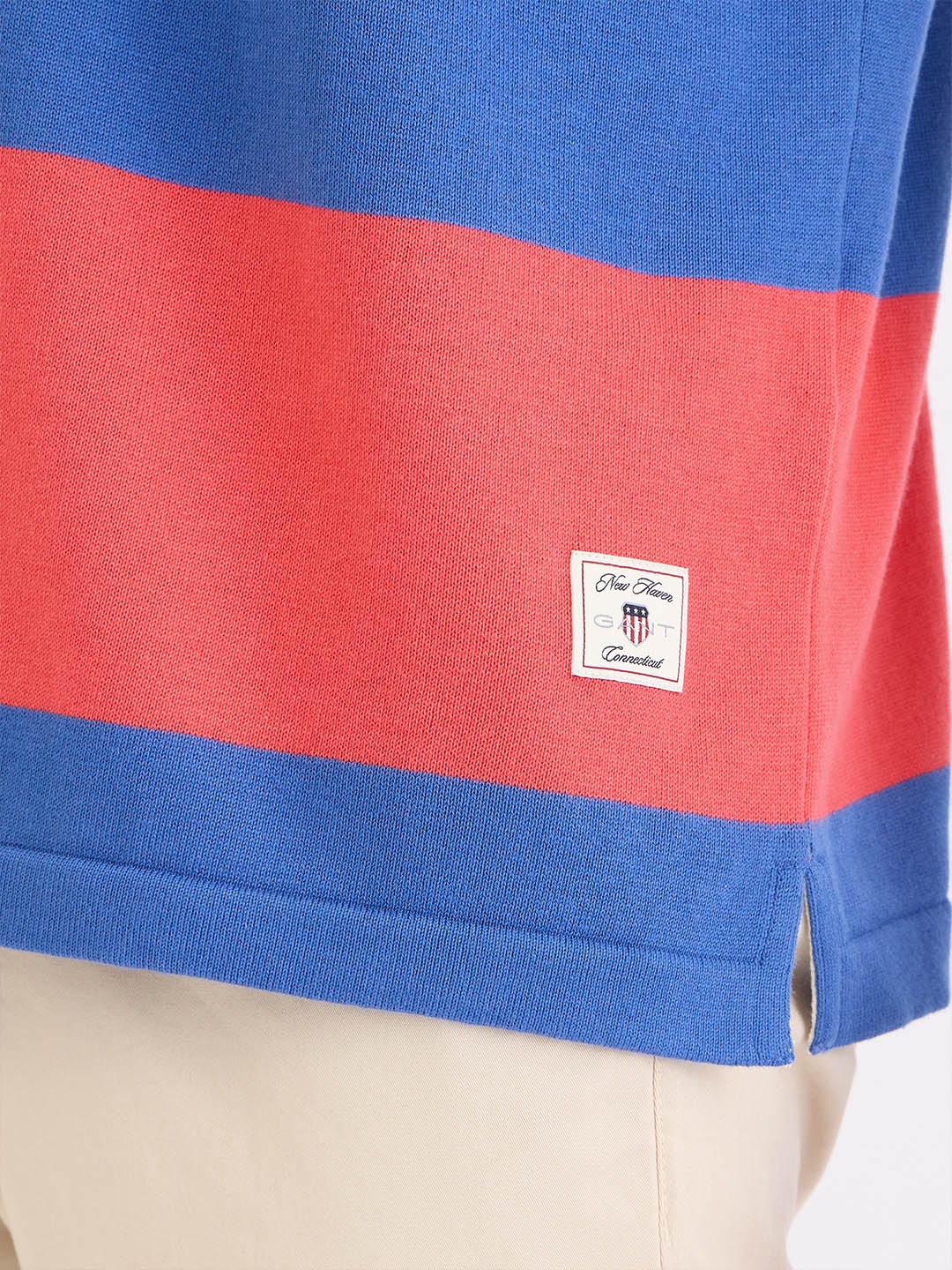 Gant Men Blue Striped Polo Tshirt - Image 5