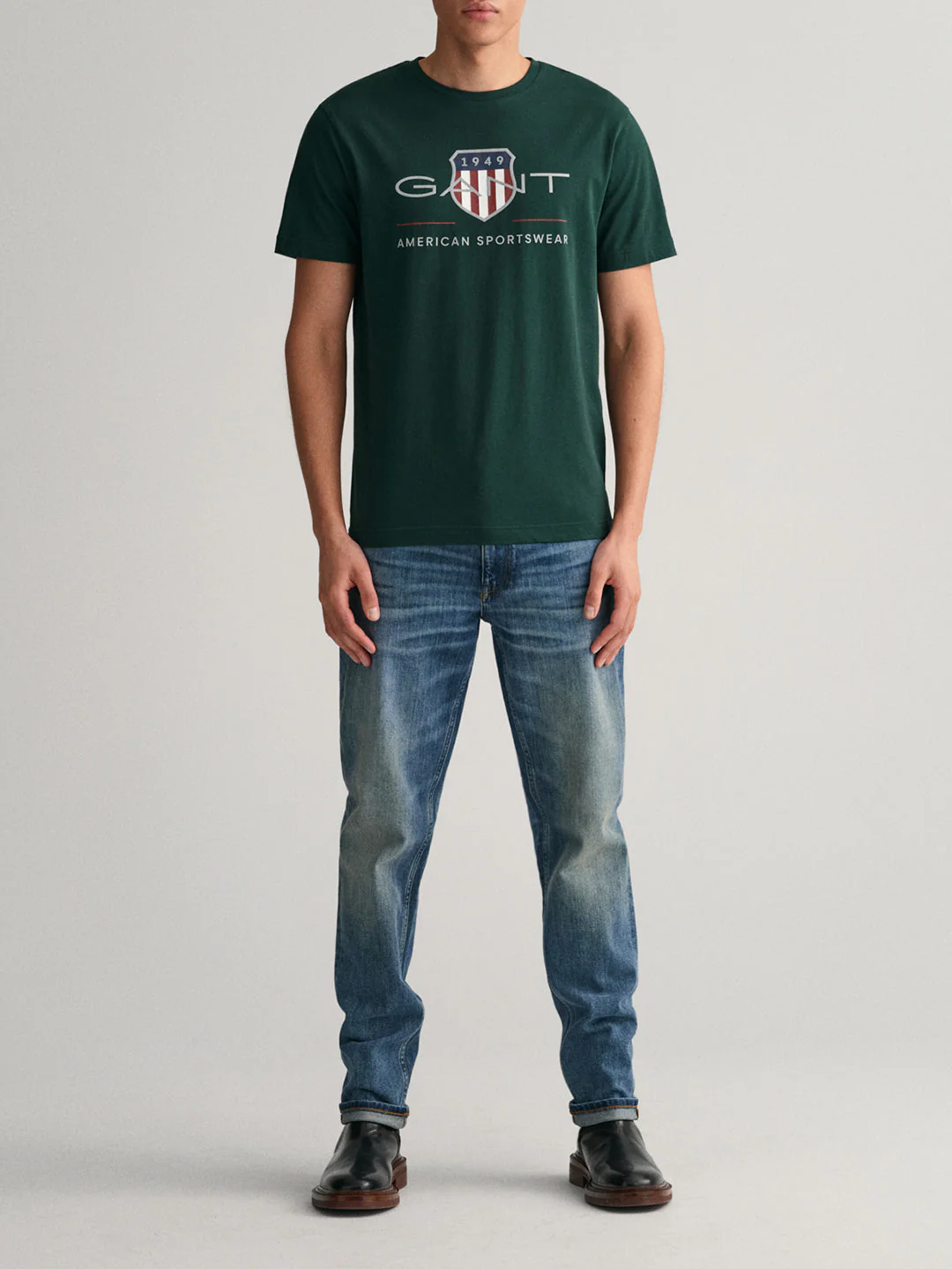 Gant Tartan Green Logo Regular Fit Tshirt - Image 4