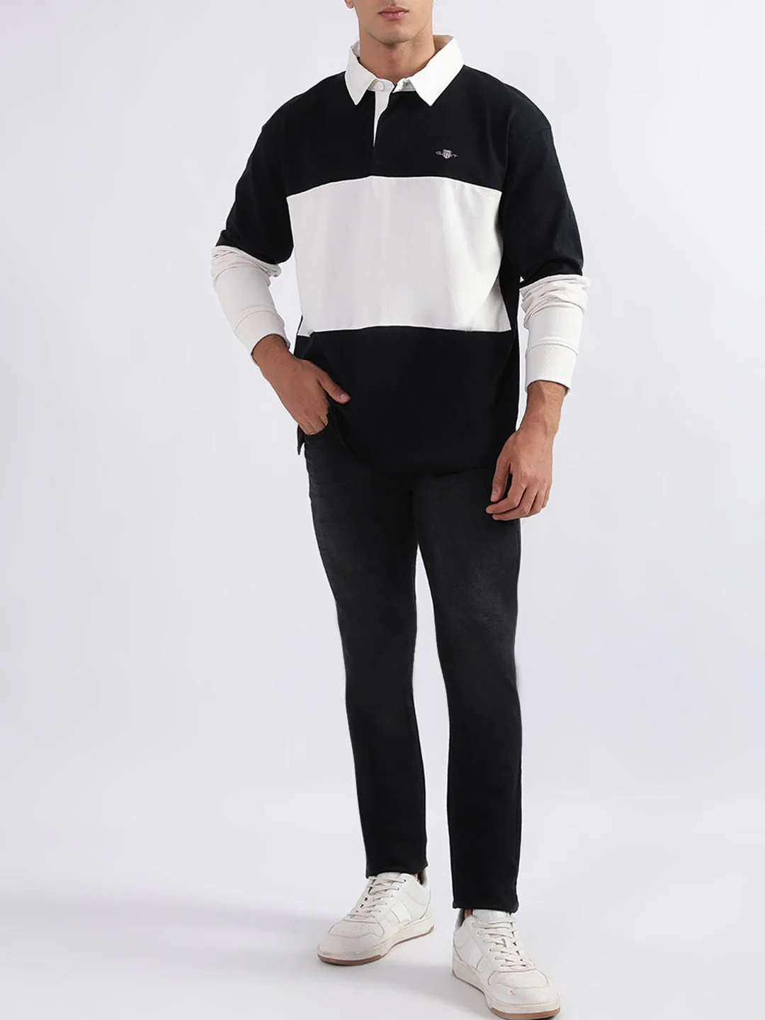 Gant Black & White Relaxed Fit Polo Tshirt - Image 5