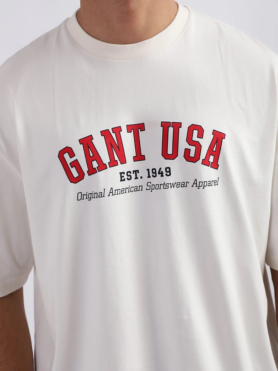 Gant Cream Logo Relaxed Fit Tshirt - Image 7